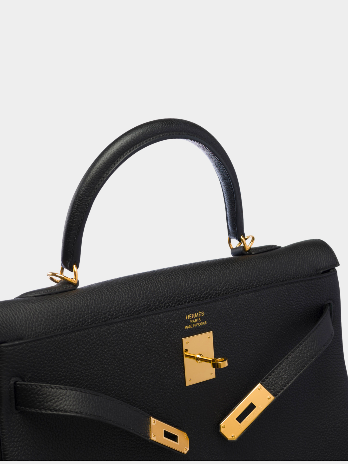 Hermès 2020s Black Togo Kelly 35 Retourne Bag