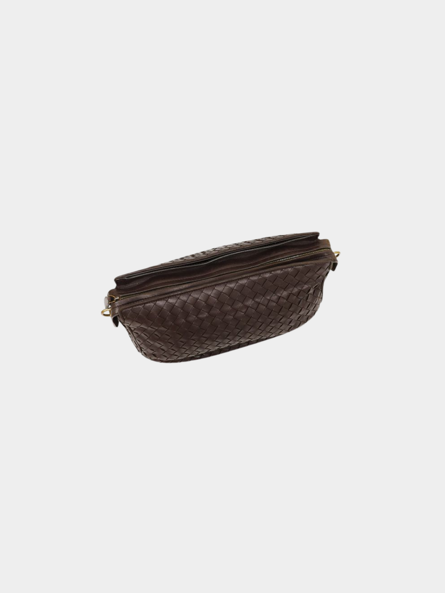 Bottega Veneta 2000s Brown Intrecciato Shoulder Bag