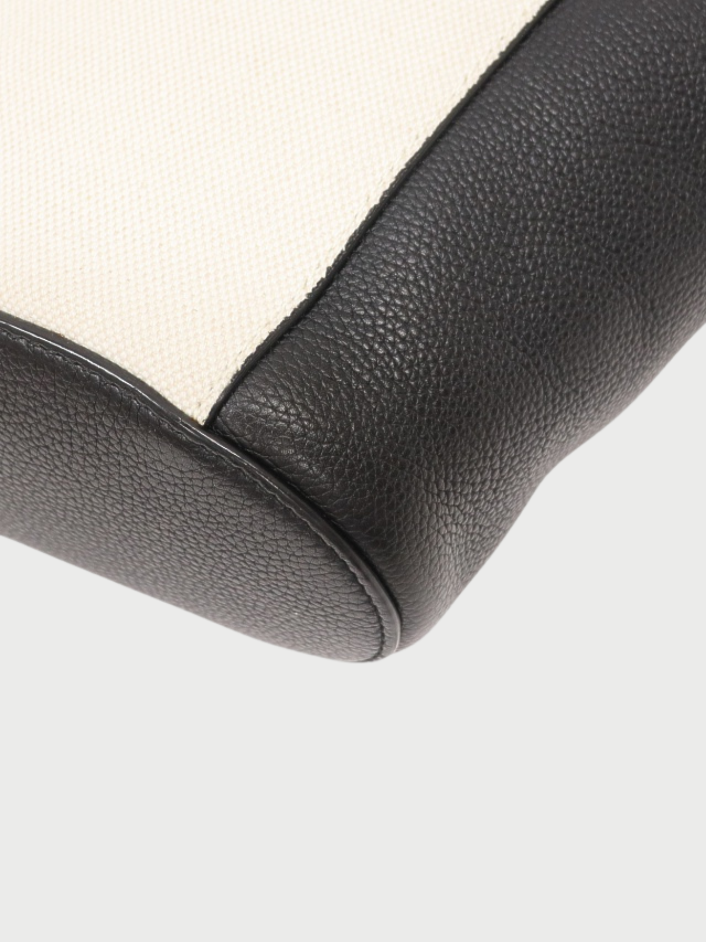 Bottega Veneta SS 2019 Ivory Black Canvas Leather Small Basket Bag