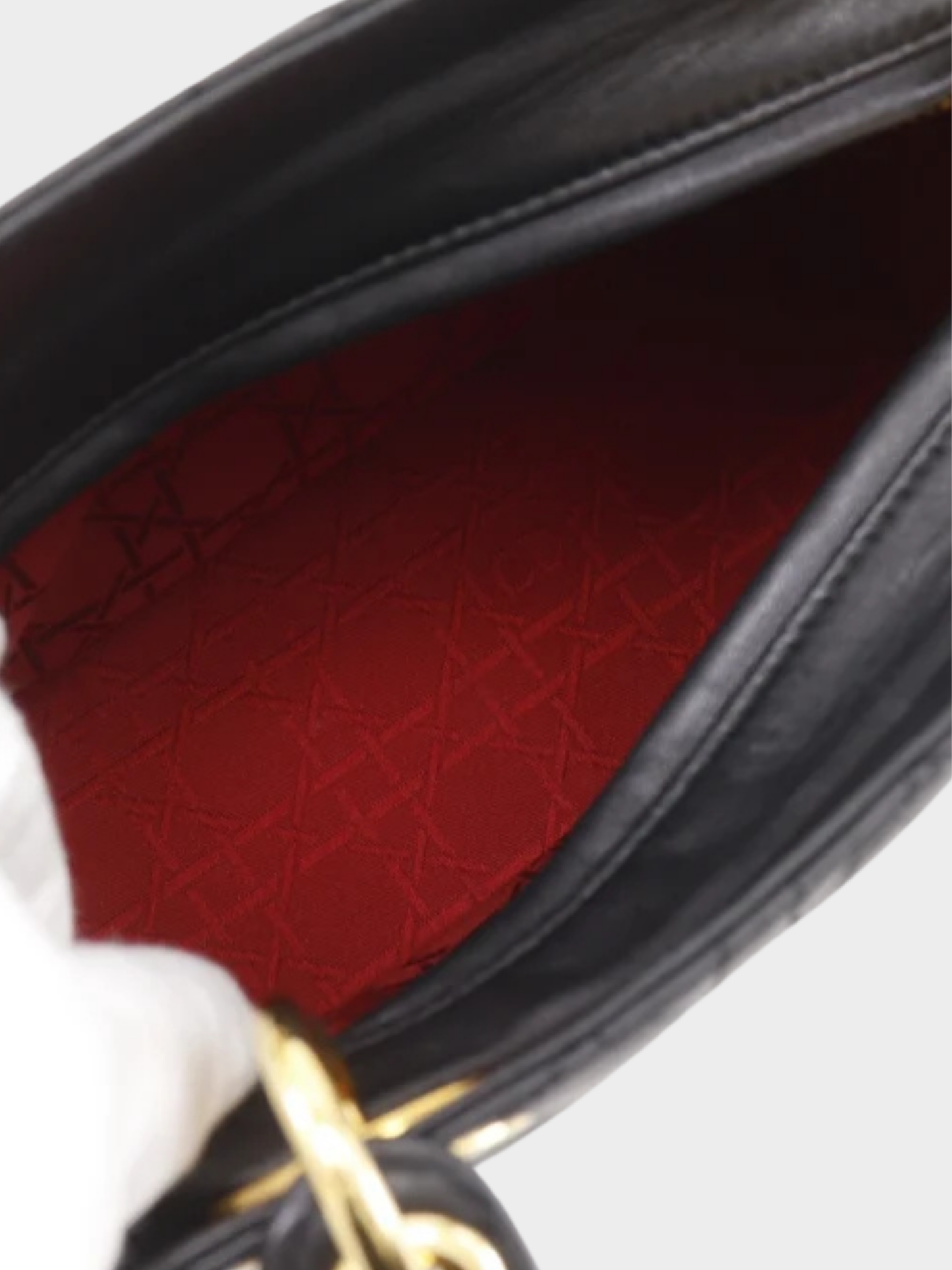 Dior 2020s Black Lambskin Cannage Lady Dior Handbag
