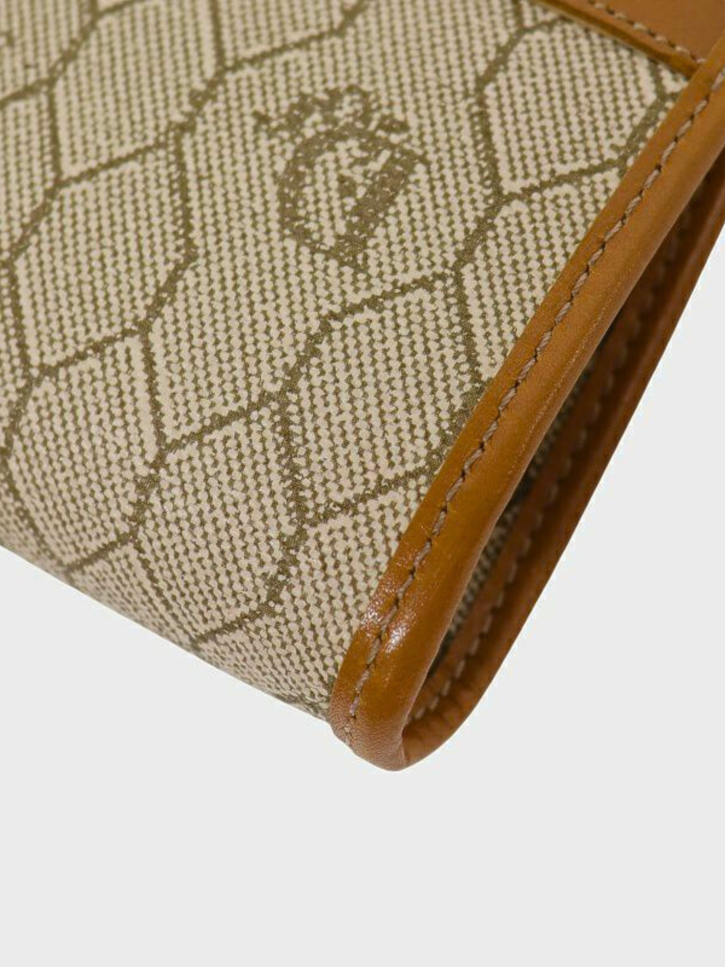 Christian Dior 2000s Beige Brown Honeycomb Frame Coin Case