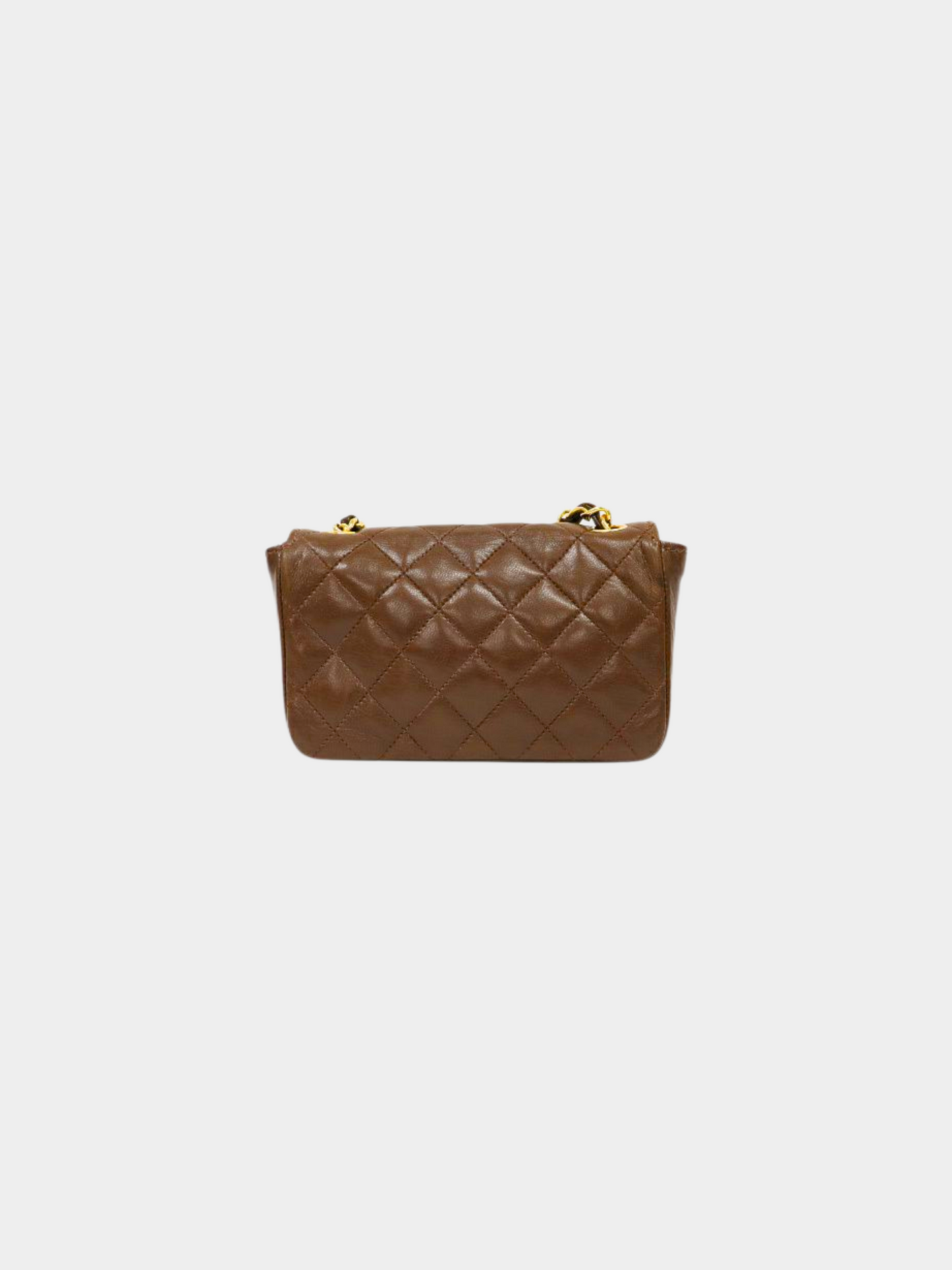 Chanel 2010s Brown Quilted Mini Chain Shoulder Bag