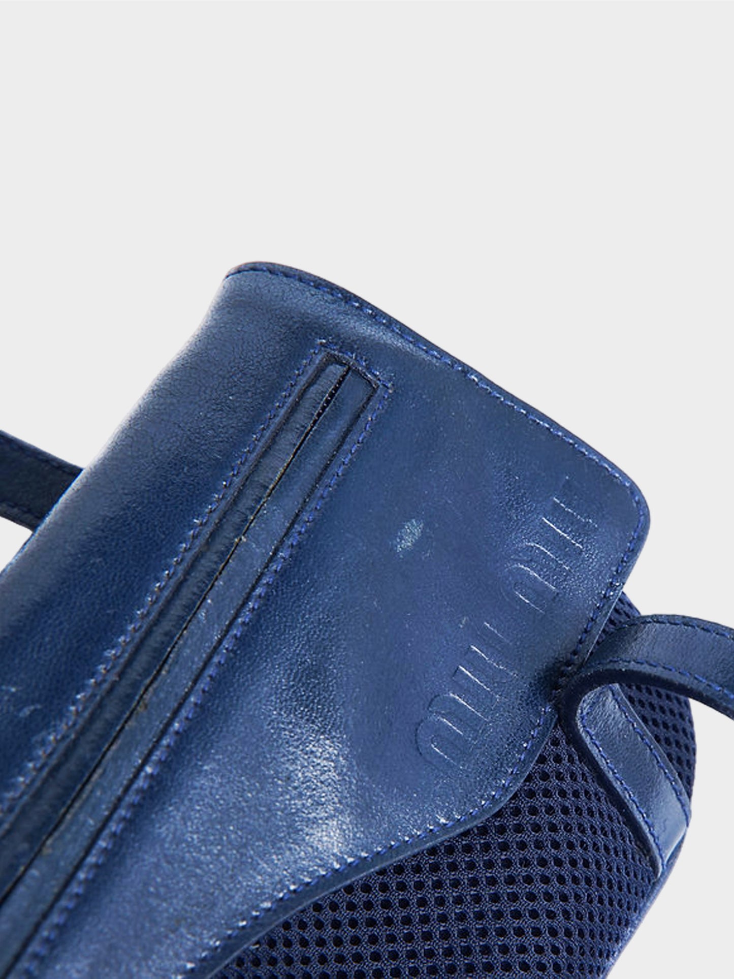Miu Miu SS 2000 Navy Mini Mesh Leather Bag