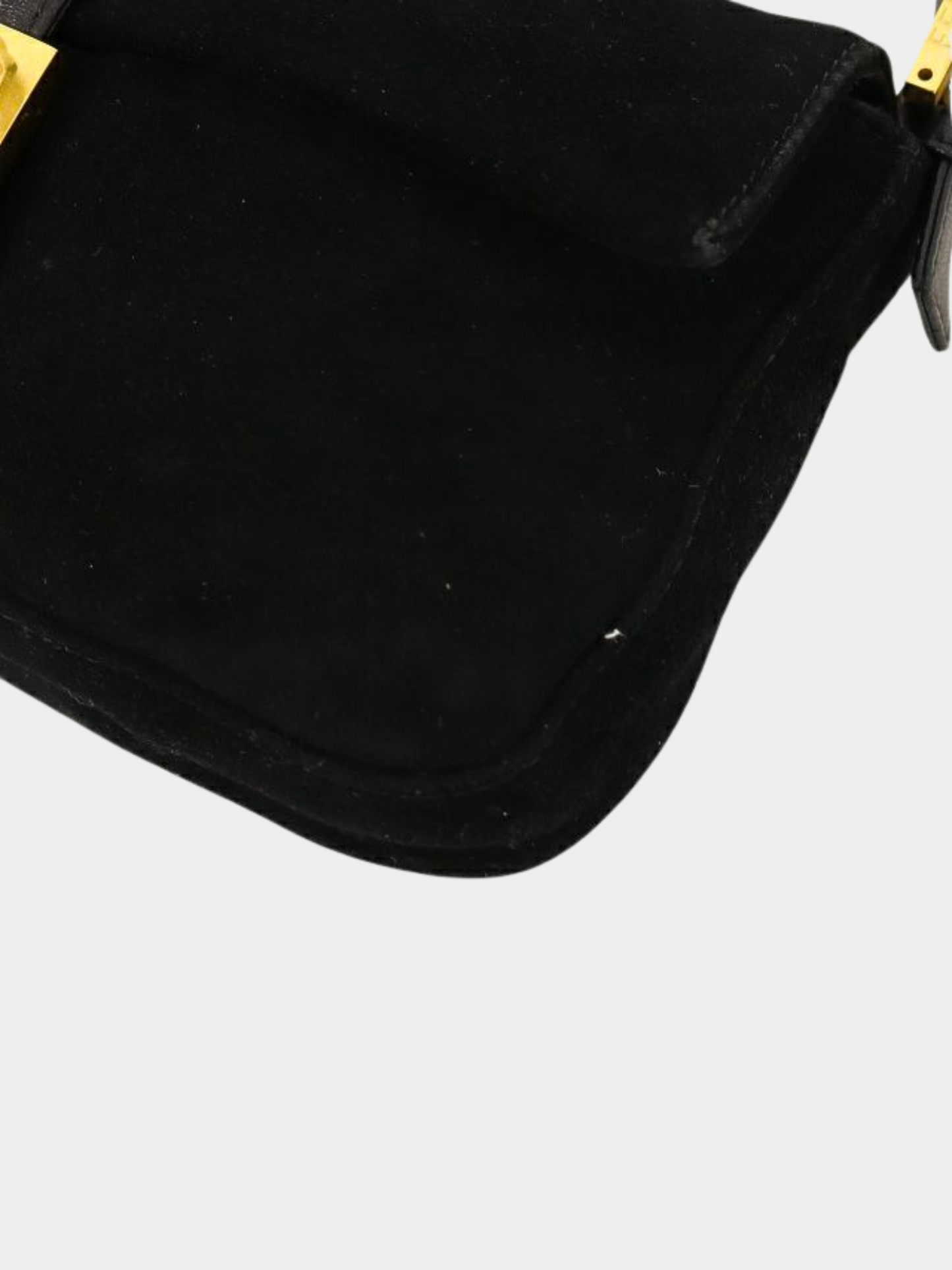 Fendi 2000s Black Suede Mama Baguette