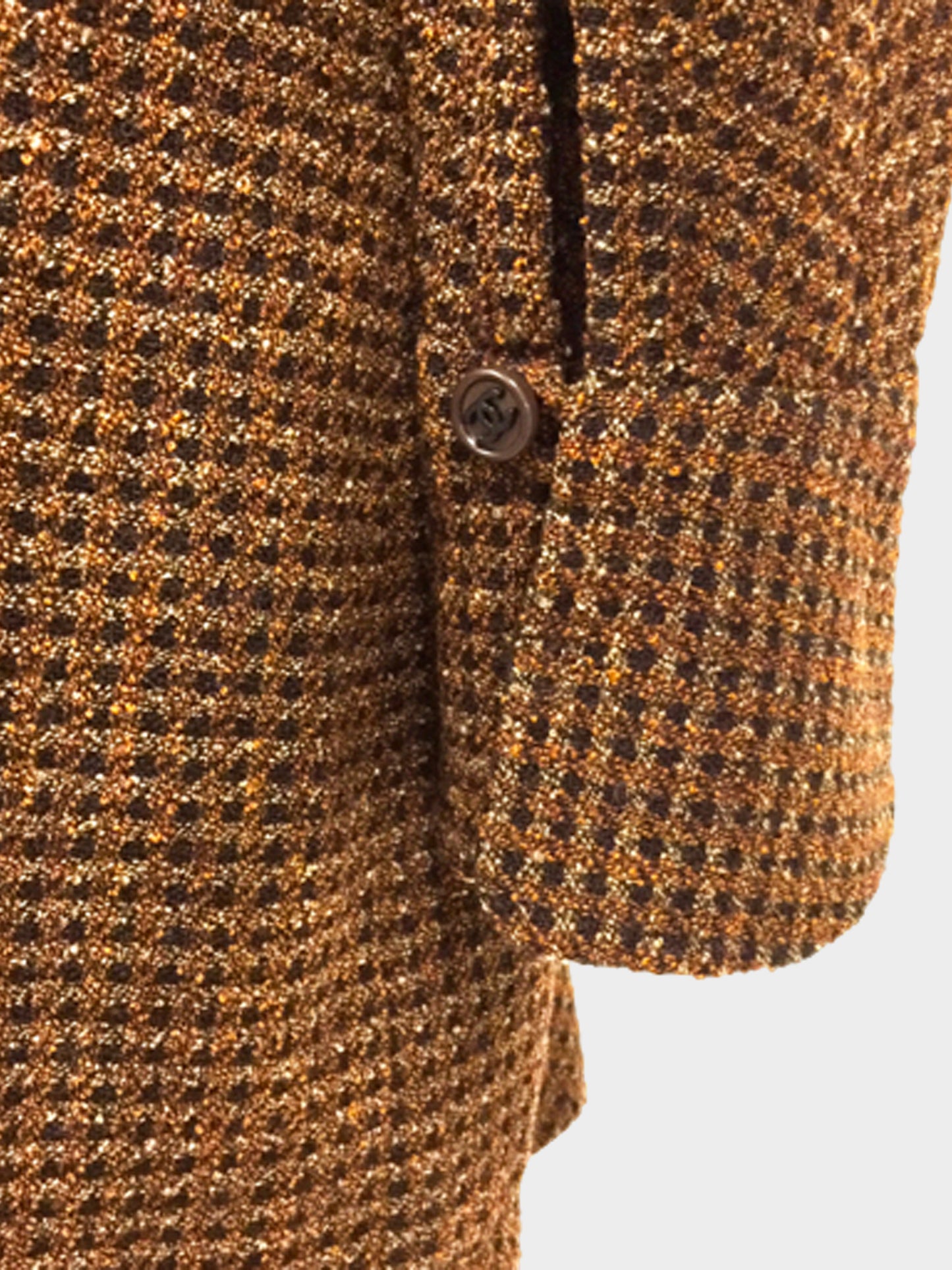 Chanel 1990s Brown Wool Blend Long Sleeve Zip Dress