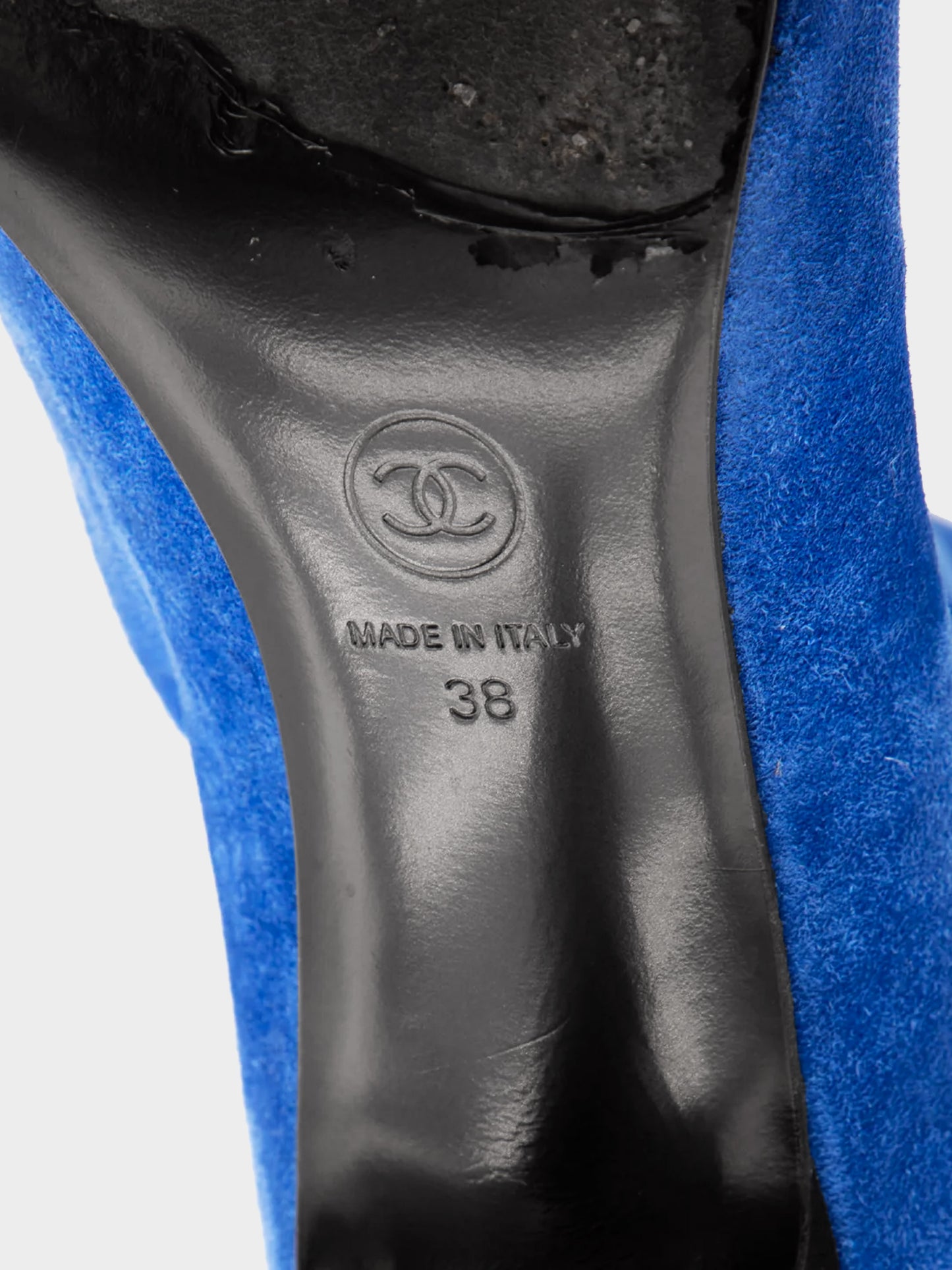 Chanel by Karl Lagerfeld FW 2008 Cobalt Blue Suede Mid-calf Boots