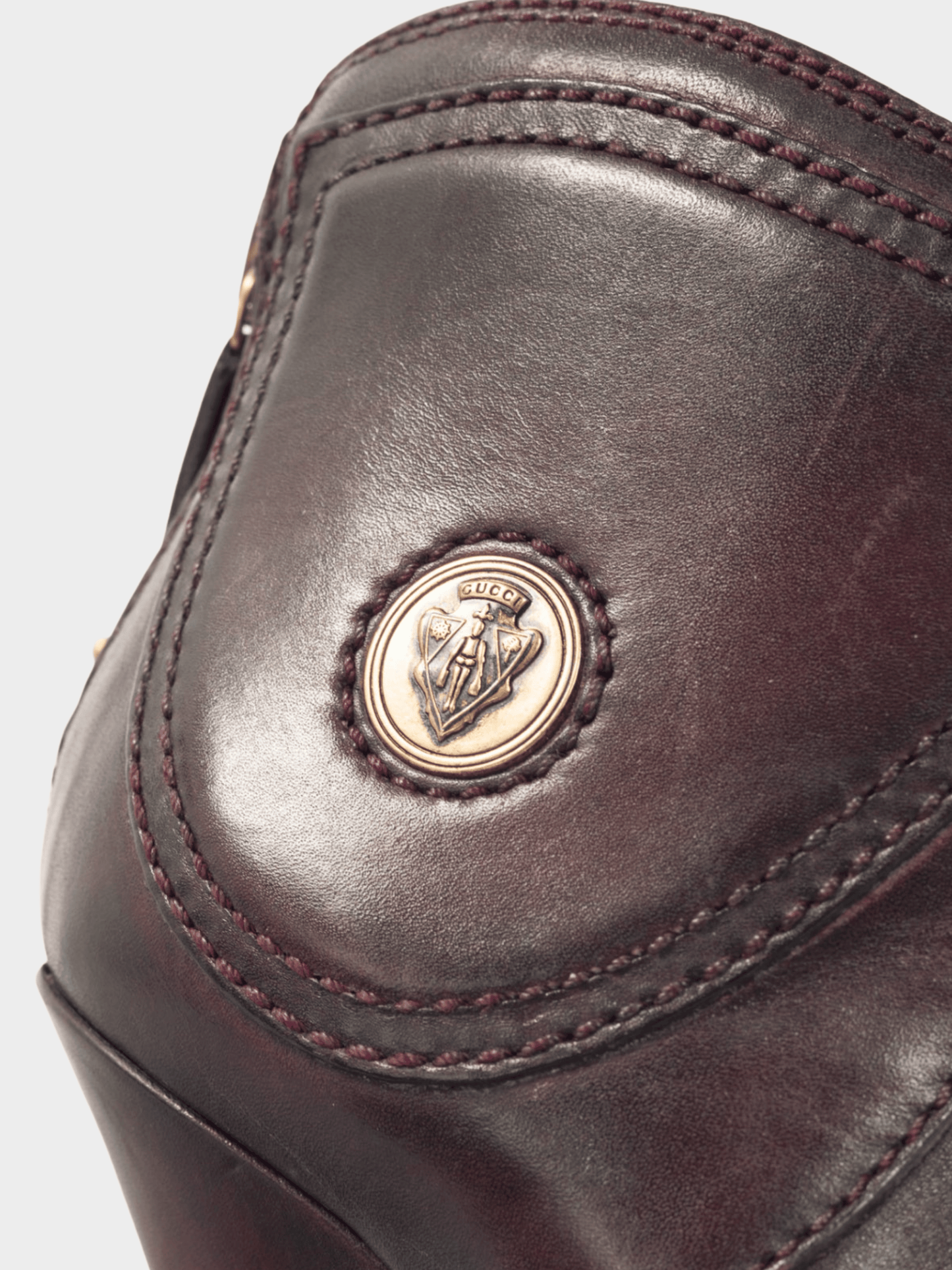 Gucci 2008 Diana Eggplant Betis Calf Hysteria Booties