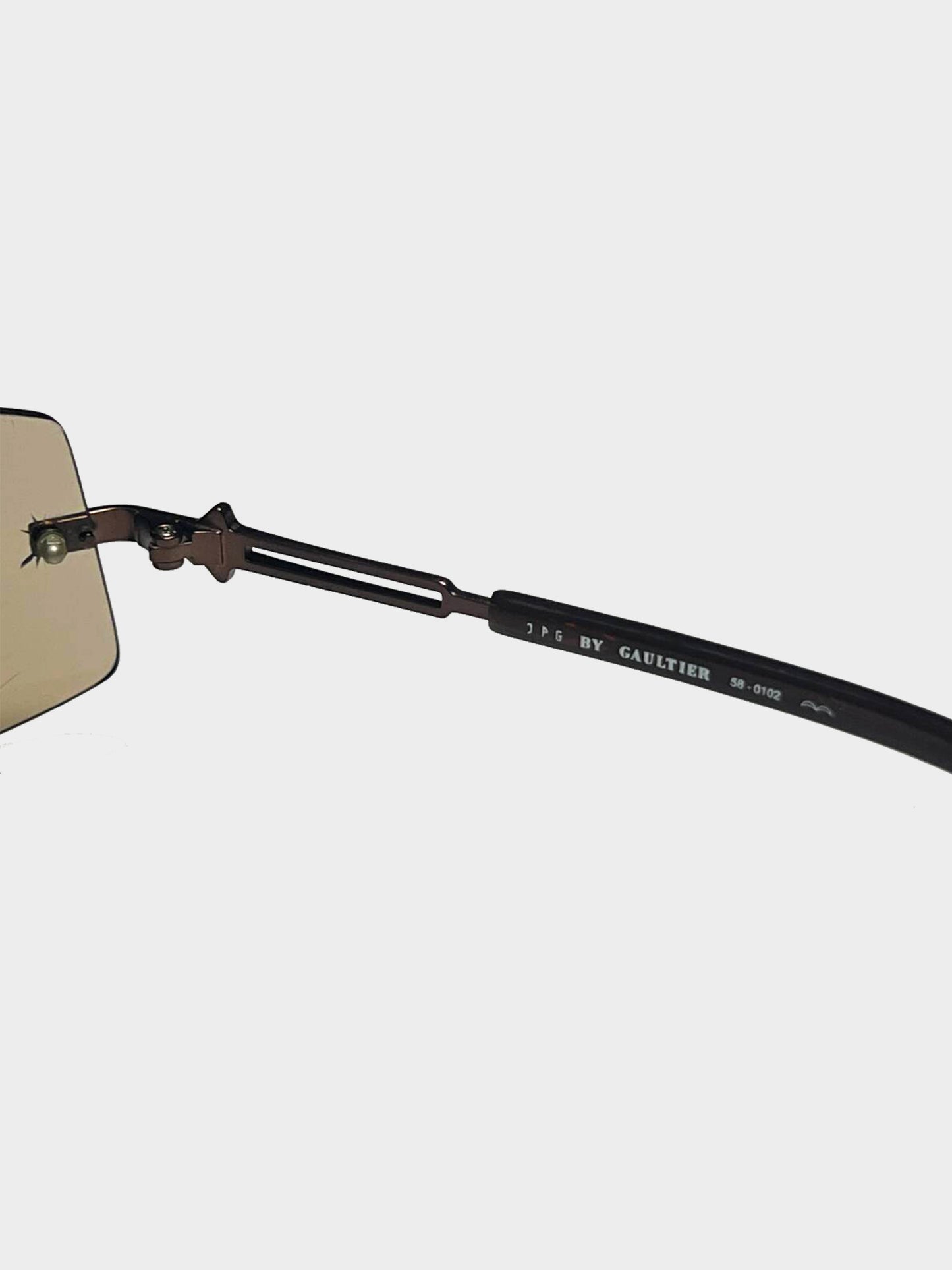 Jean Paul Gaultier 1990s Brown Rectangular Sunglasses
