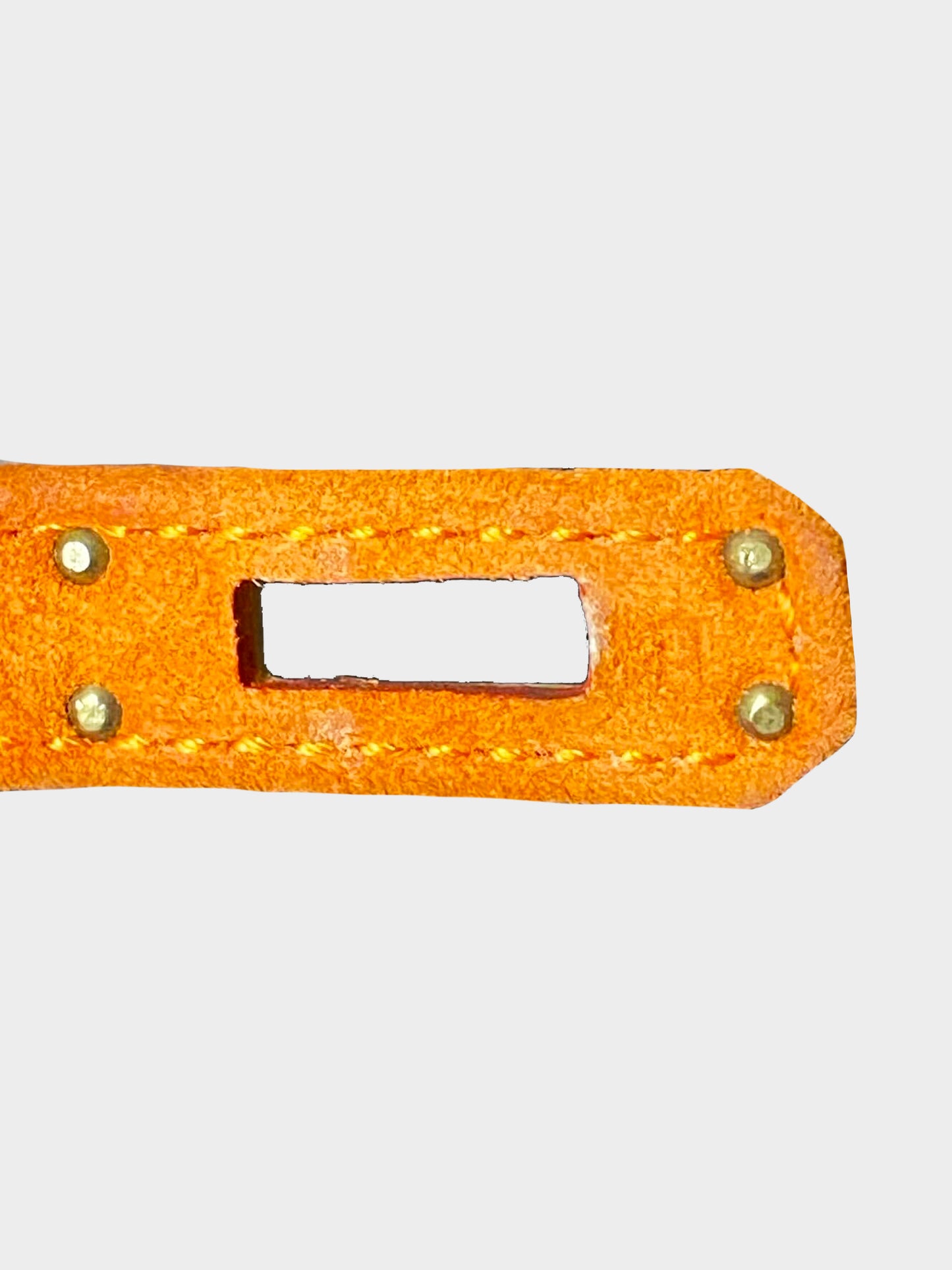 Hermès 2005 Orange Suede Mini Kelly Pochette