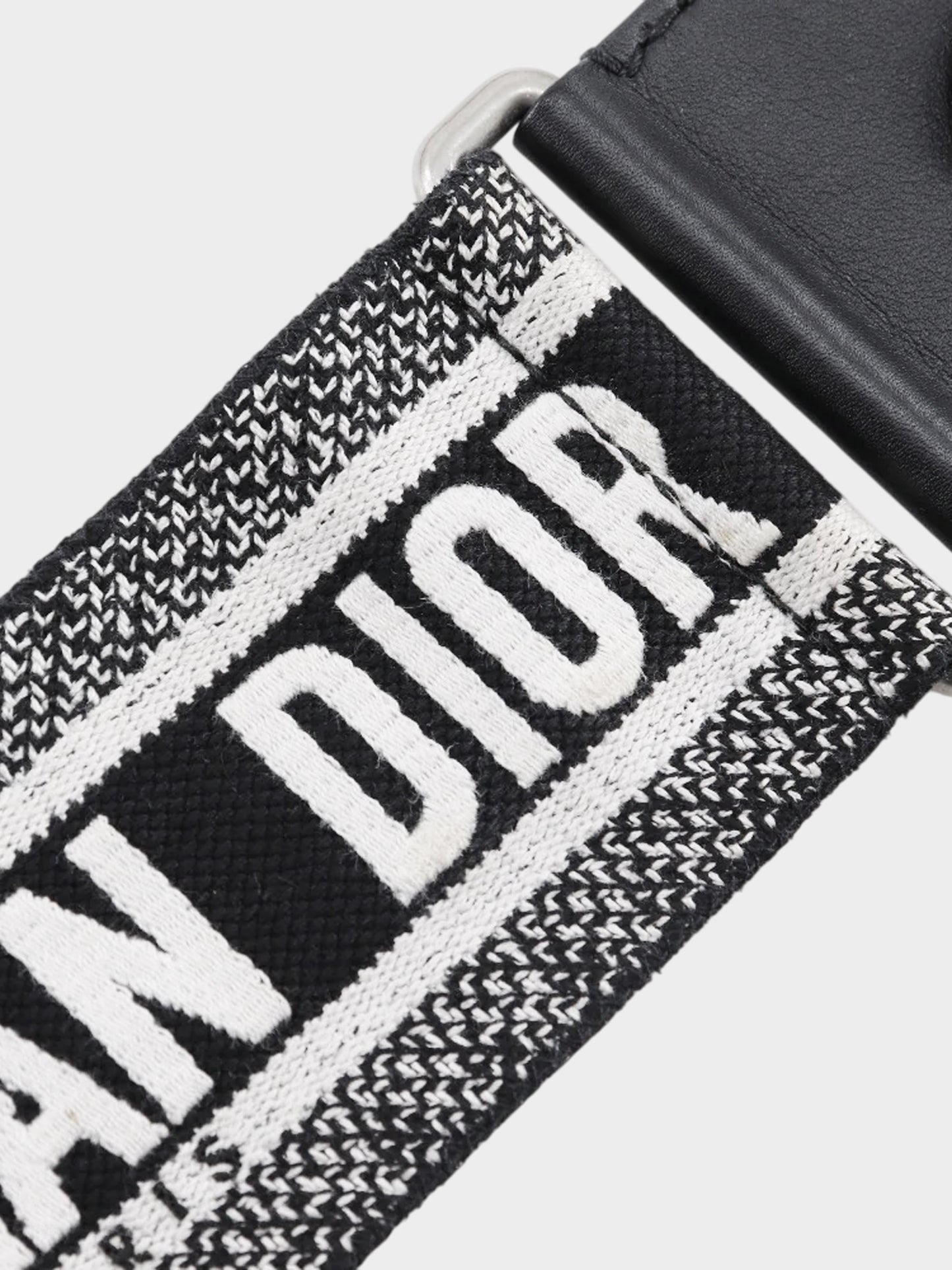 Christian Dior 2018 Black and White Calfskin Leather Checkered J'Adior Chain Flap Bag
