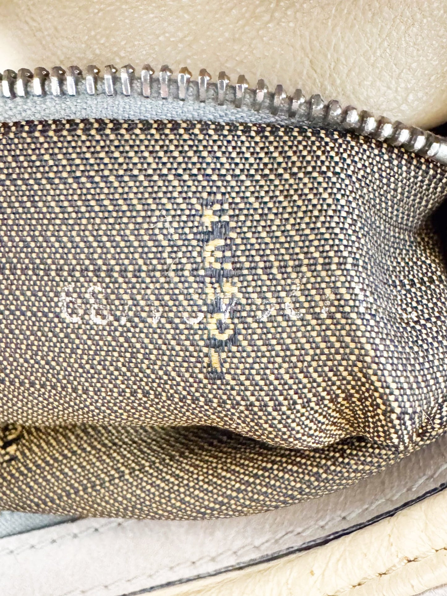 Fendi 2000s Grey Cashmere and Rhinestone Baguette