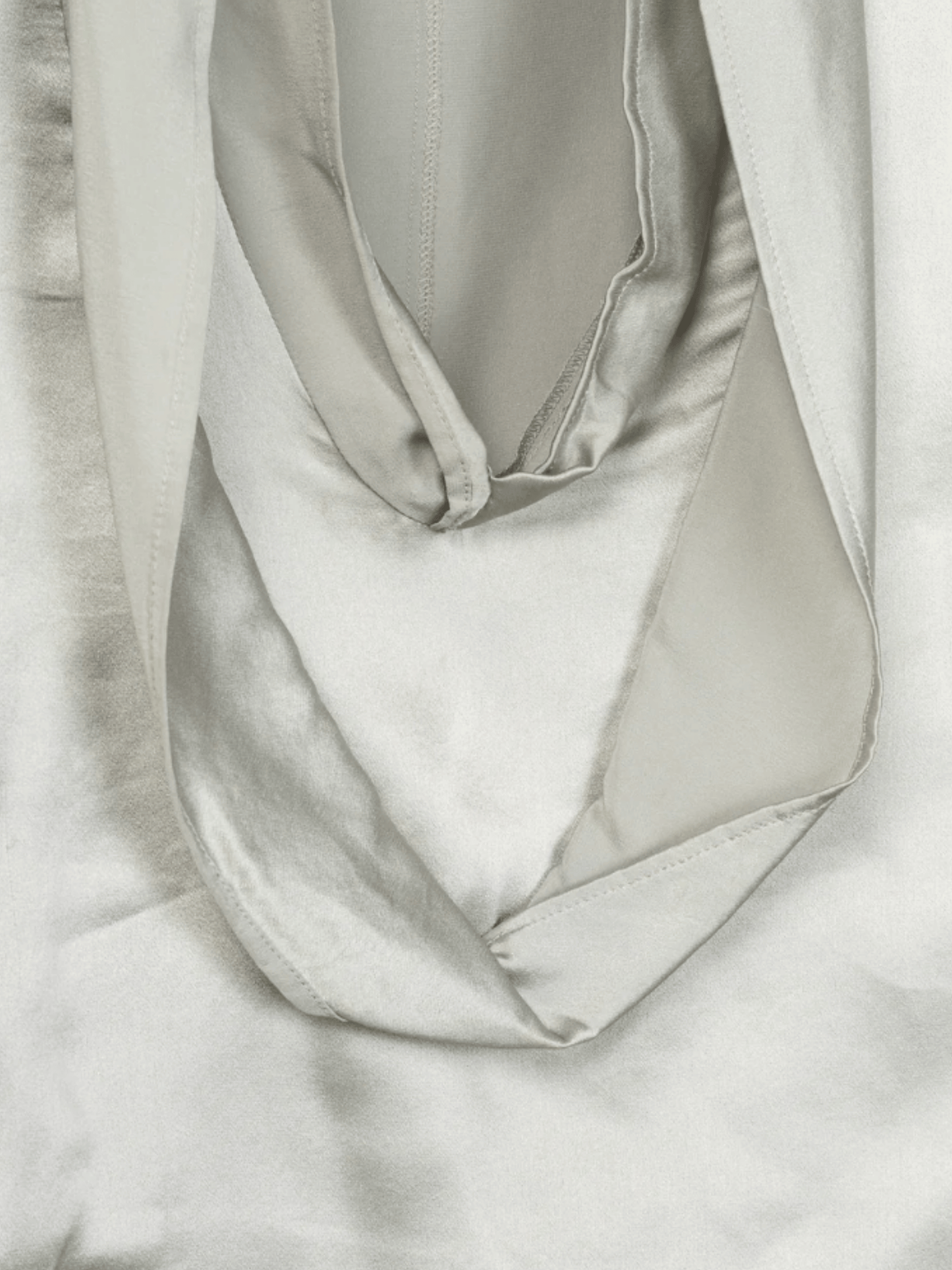 Yves Saint Laurent SS 2009 Grey Silk-Charmeuse Cowl Blouse