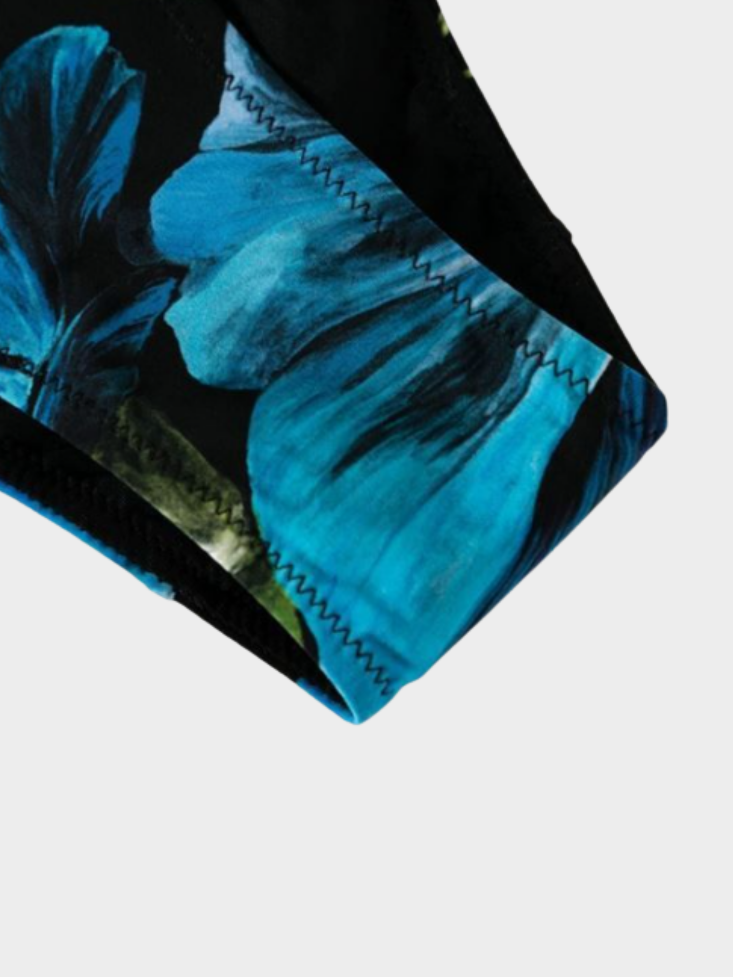 Dolce and Gabbana 2010s Black and Blue Floral Bikini