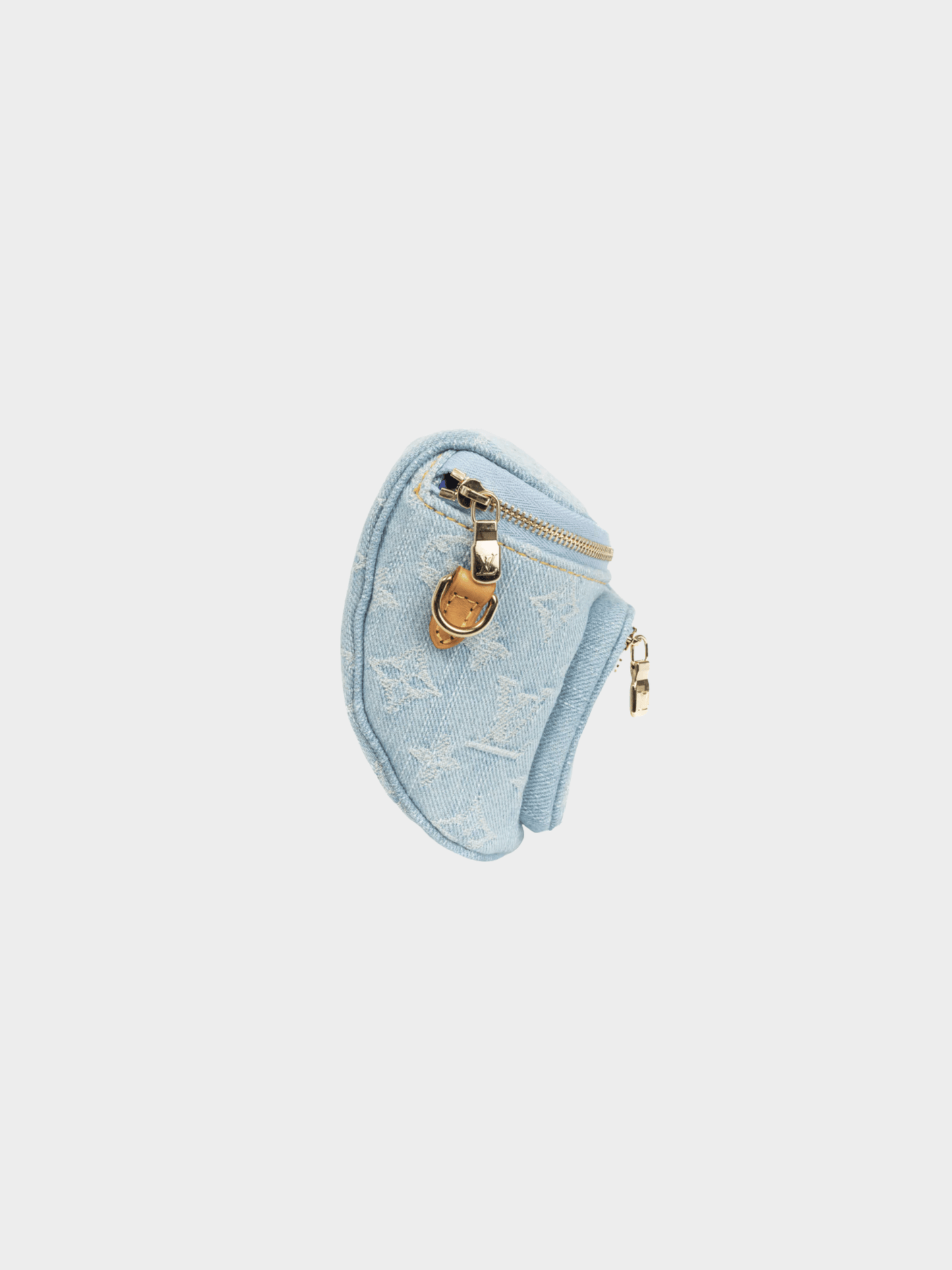 Louis Vuitton 2010s Sky Blue Monogram Denim Mini Bumbag