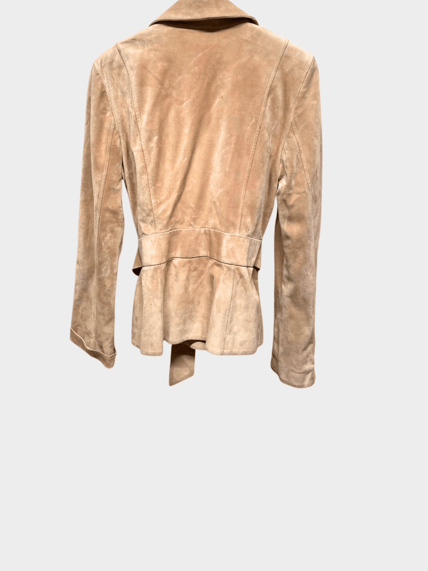 Gucci 2000s Tan Suede Belted Jacket