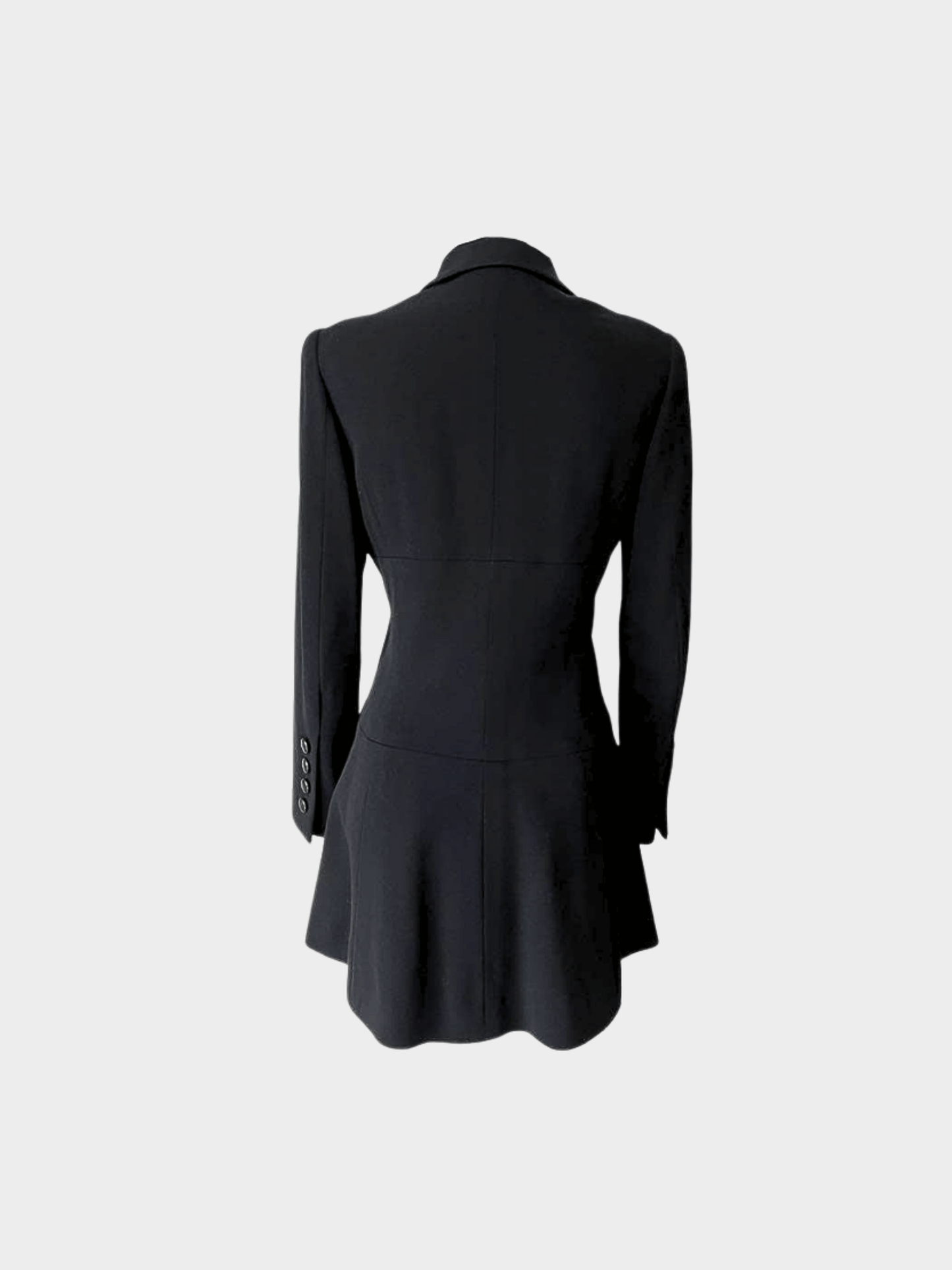 Chanel 1996 Black Ribbon Flared Coat