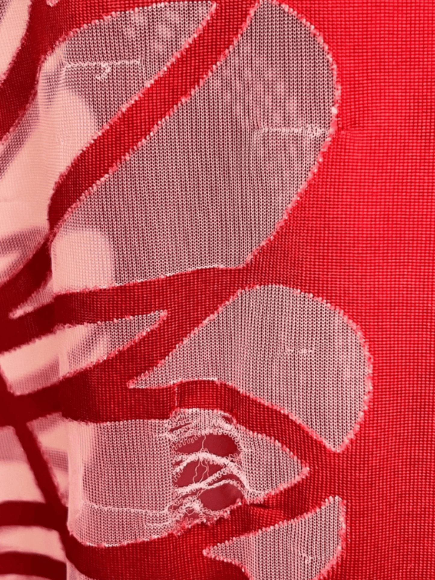 Jean Paul Gaultier SS 2001 Red Art Nouveau Sheer Cutout Tank Dress