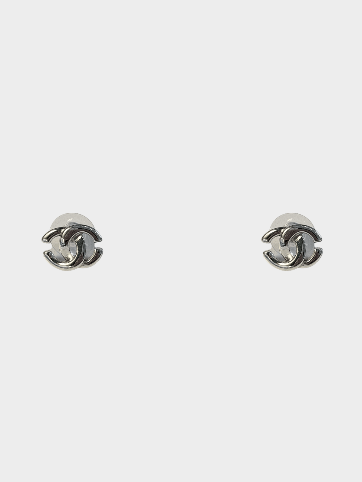 Chanel 2000s Silver Metal CC Earrings