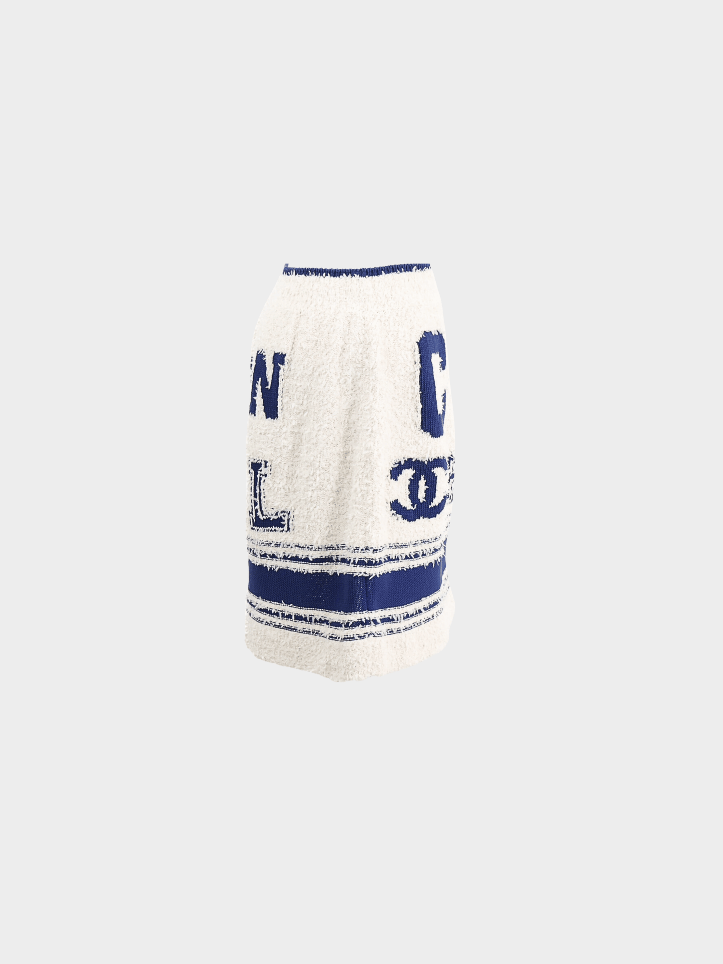Chanel Pre-Spring 2019 Navy and Cream Shearling Mini Skirt