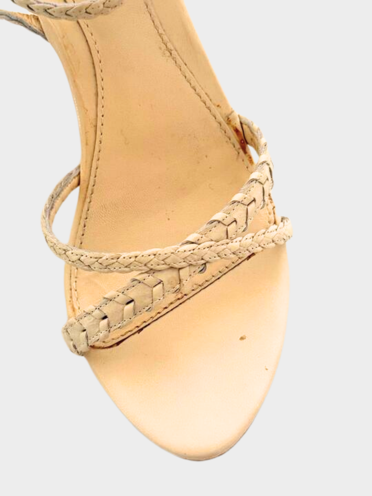 Christian Dior 2000s Beige Leather Braided Wood Heels