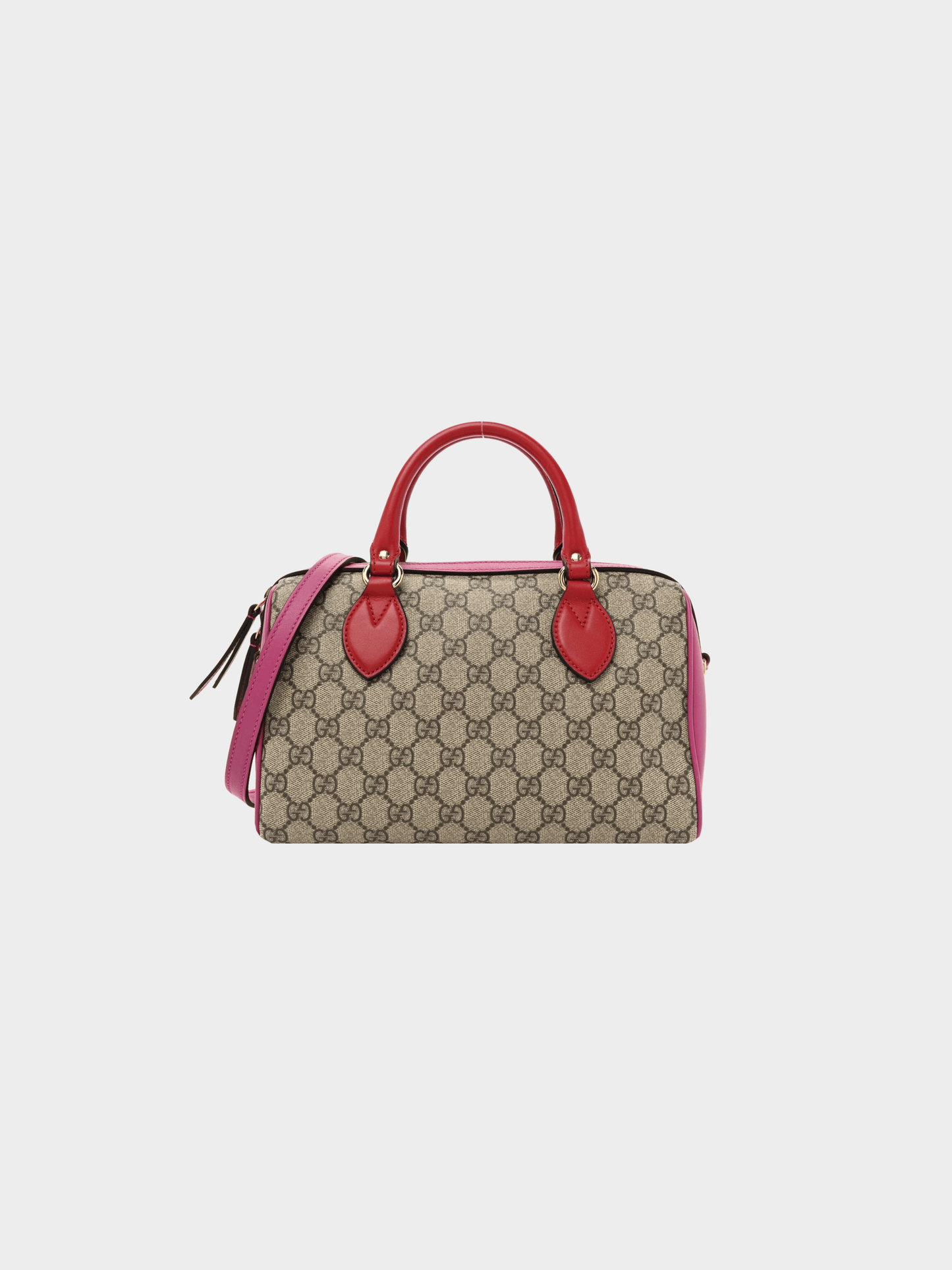 Gucci 2000s Beige and Ebony Multicoloured GG Supreme Canvas Top Handle Bag