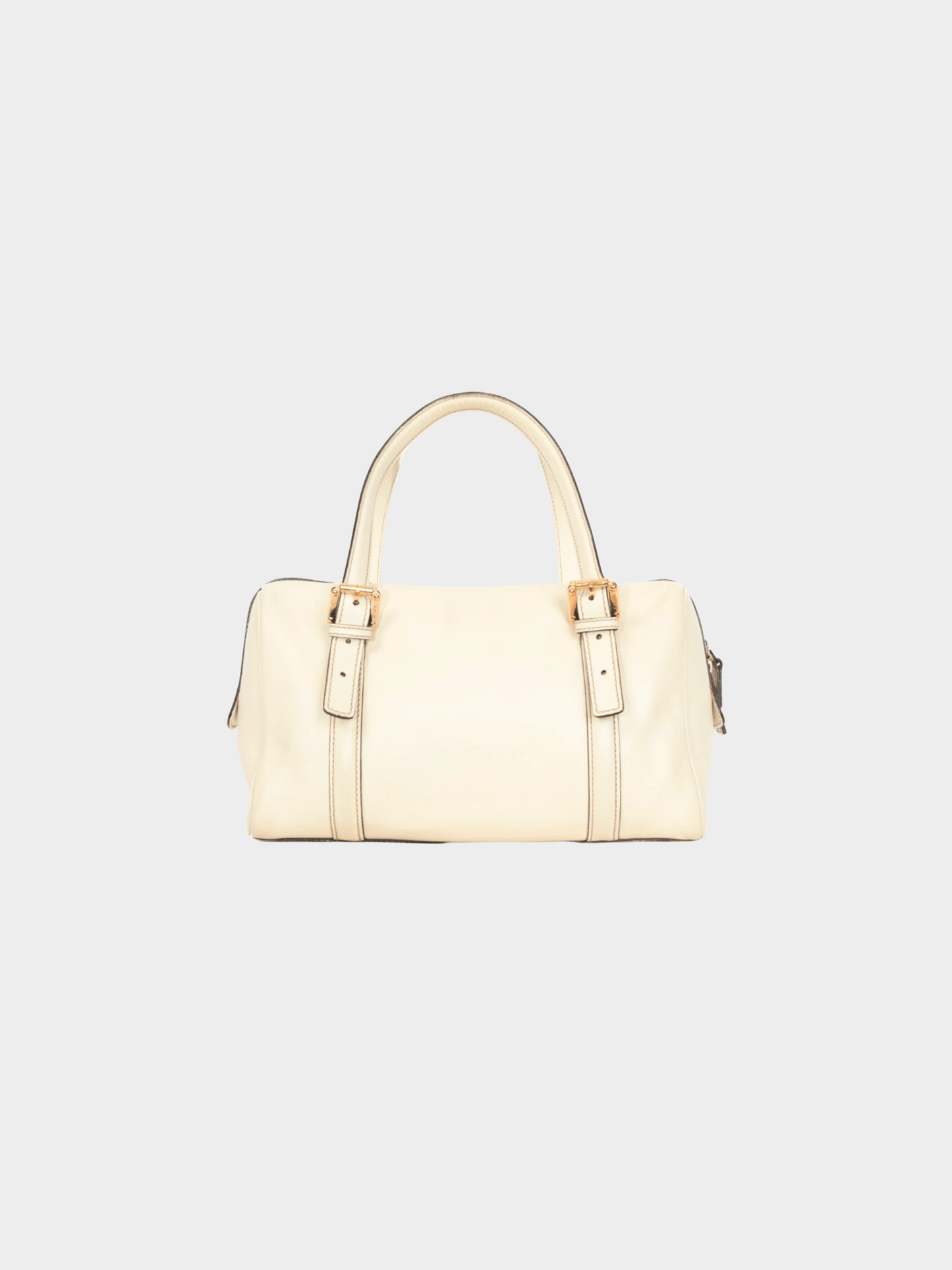 Gucci 2000s Boston Britt Small White Leather GG Handbag