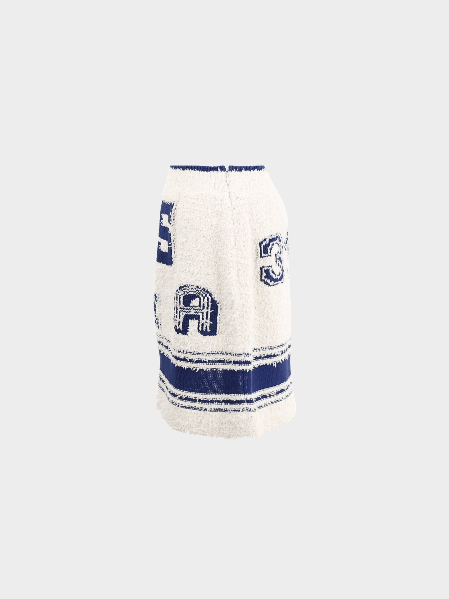 Chanel Pre-Spring 2019 Navy and Cream Shearling Mini Skirt