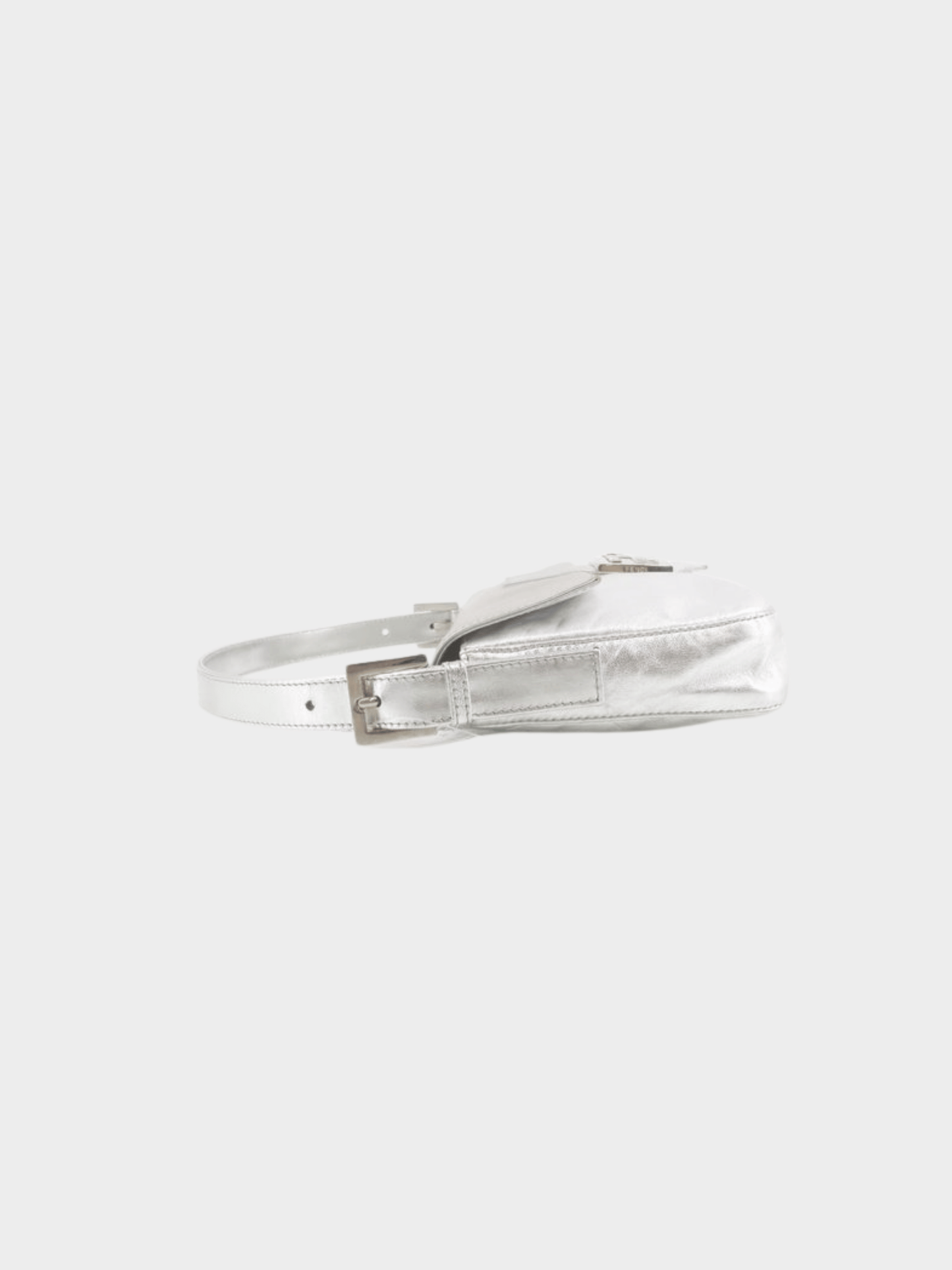 Fendi 2000s Metallic Silver Baguette