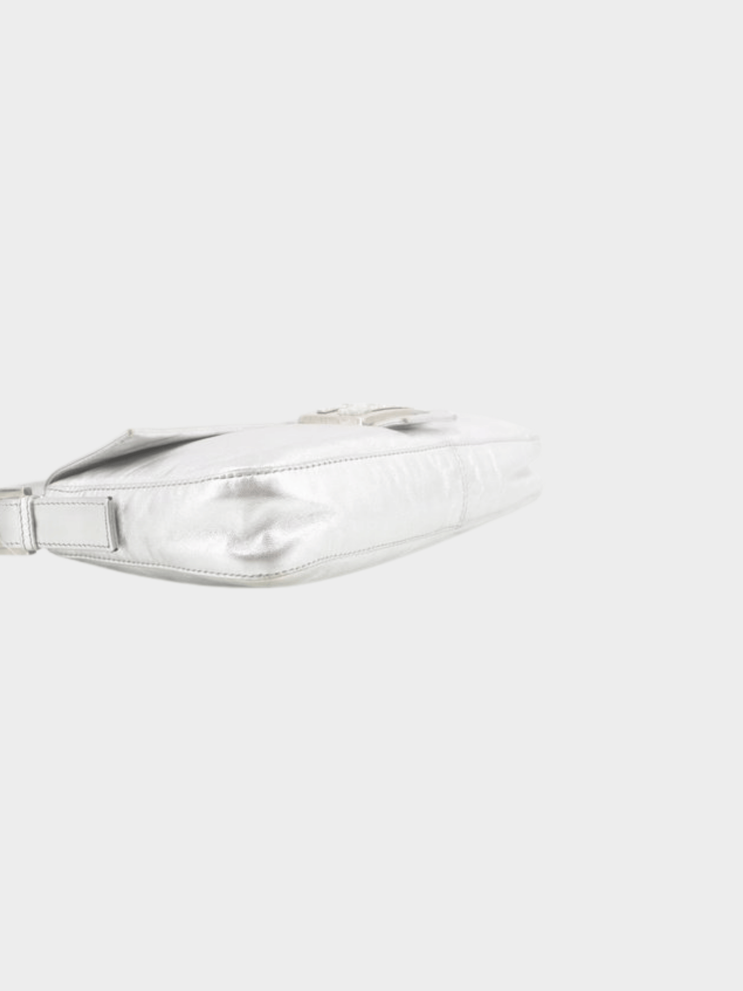 Fendi 2000s Metallic Silver Baguette