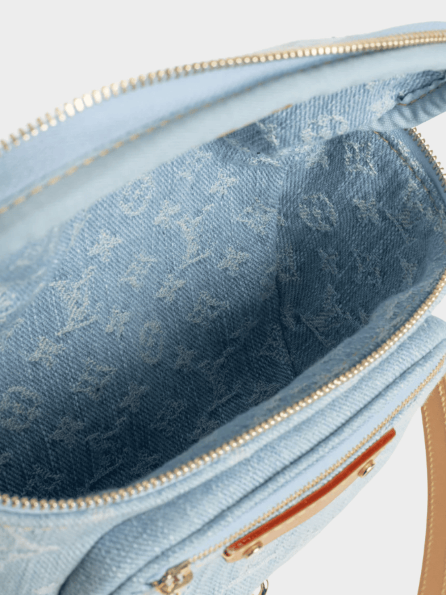 Louis Vuitton 2010s Sky Blue Monogram Denim Mini Bumbag