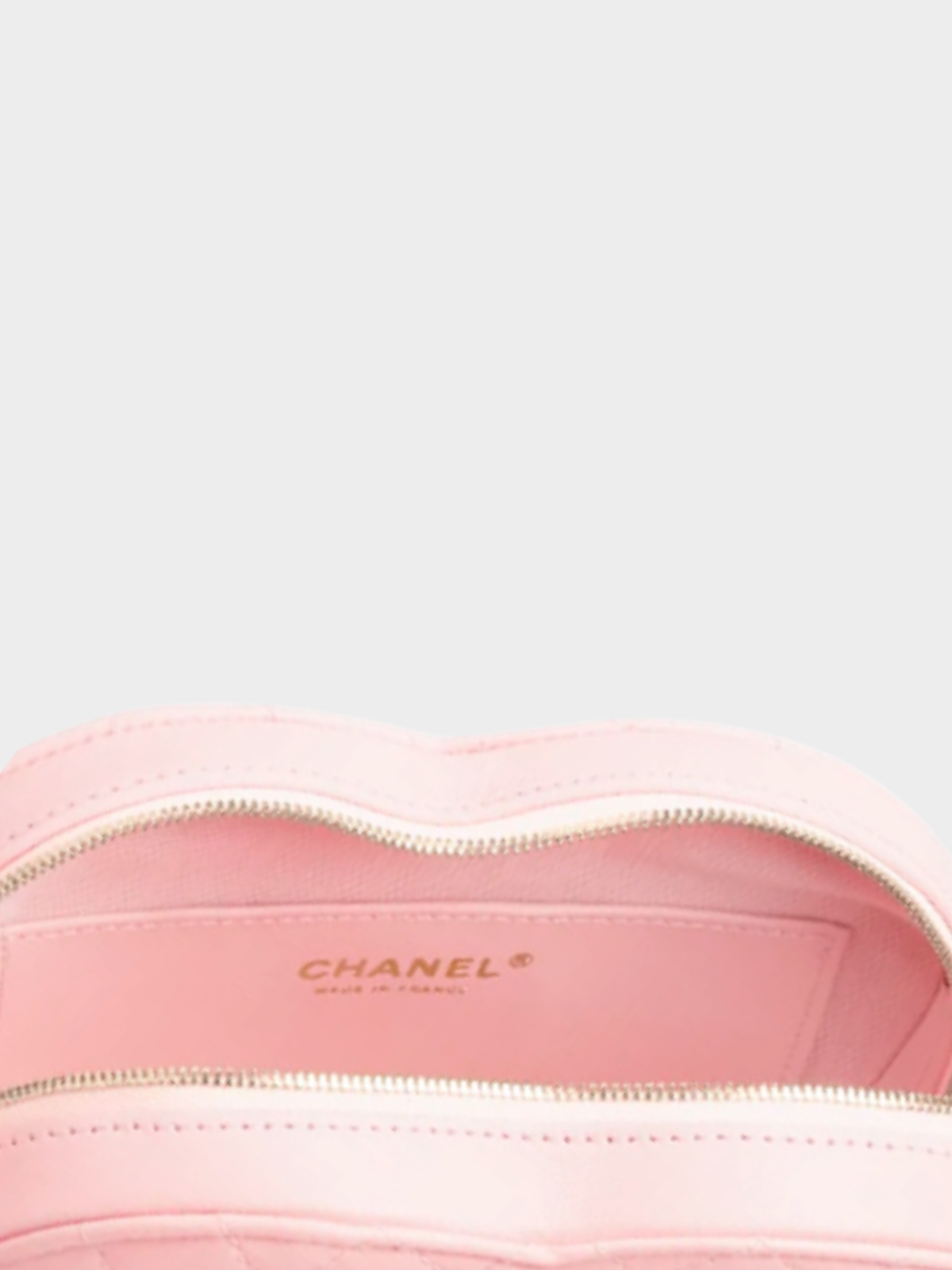 Chanel 2025 Baby Pink Lambskin Quilted CC In Love Mini Heart Bag