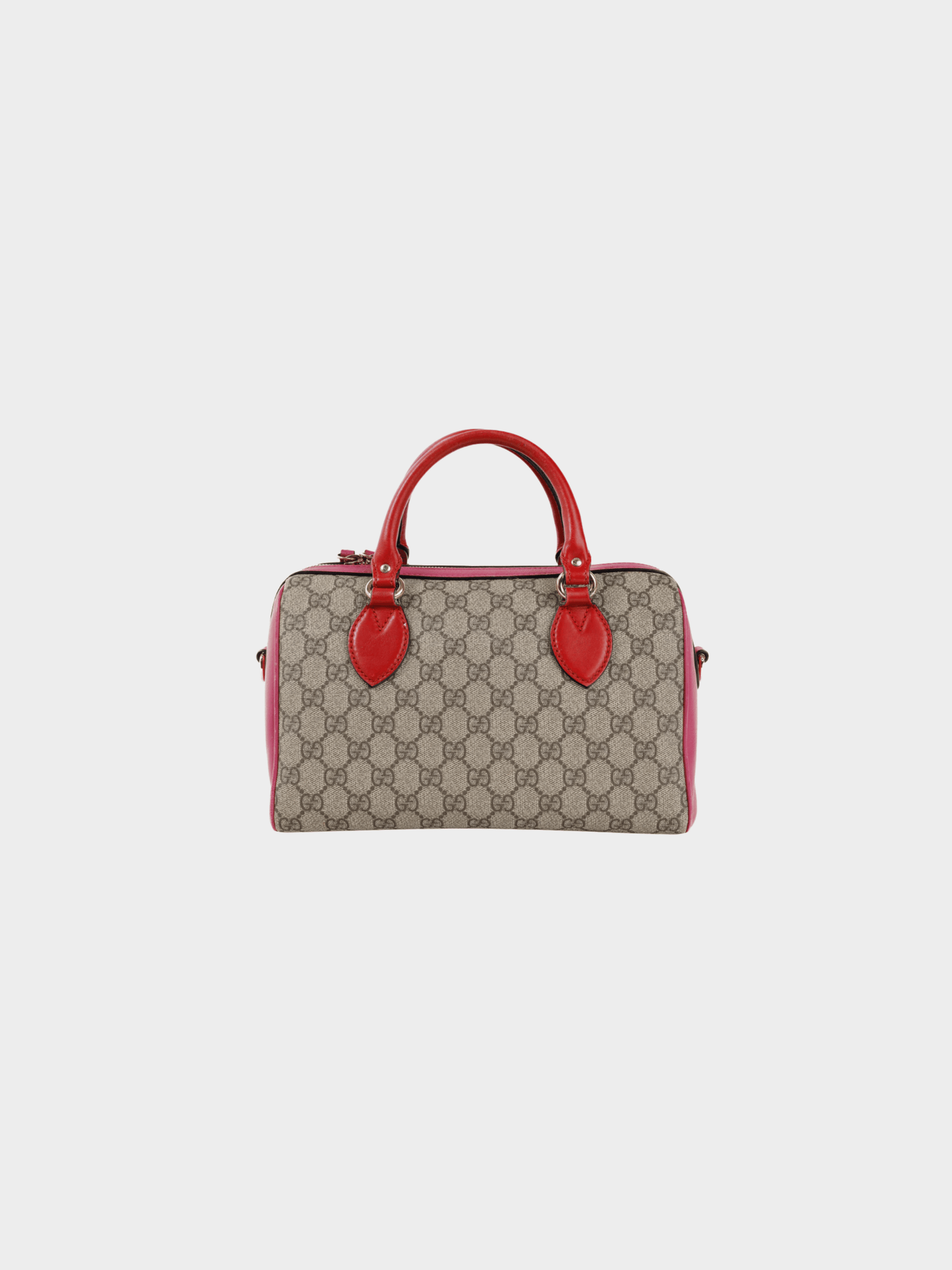 Gucci 2000s Beige and Ebony Multicoloured GG Supreme Canvas Top Handle Bag