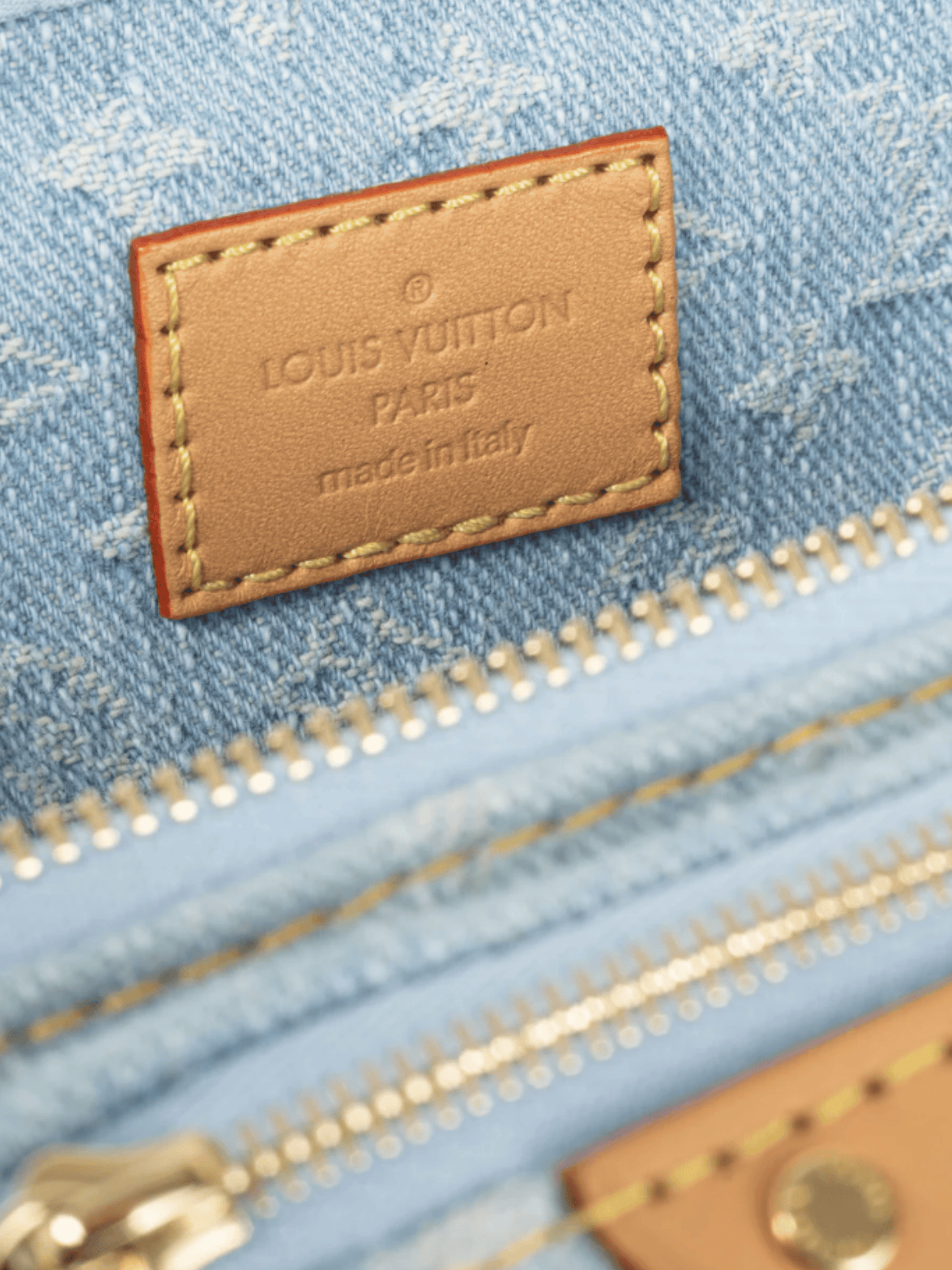 Louis Vuitton 2010s Sky Blue Monogram Denim Mini Bumbag