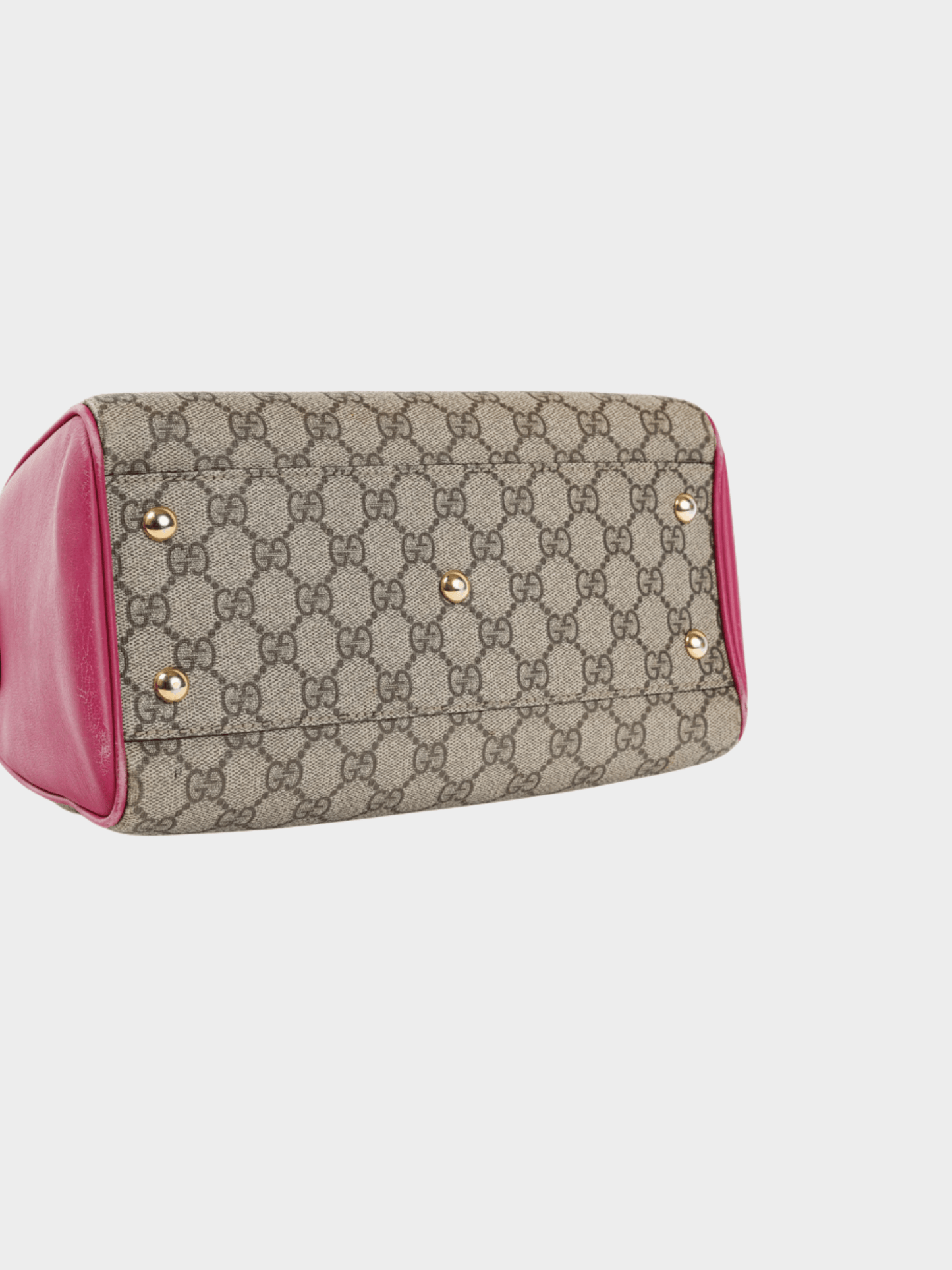 Gucci 2000s Beige and Ebony Multicoloured GG Supreme Canvas Top Handle Bag