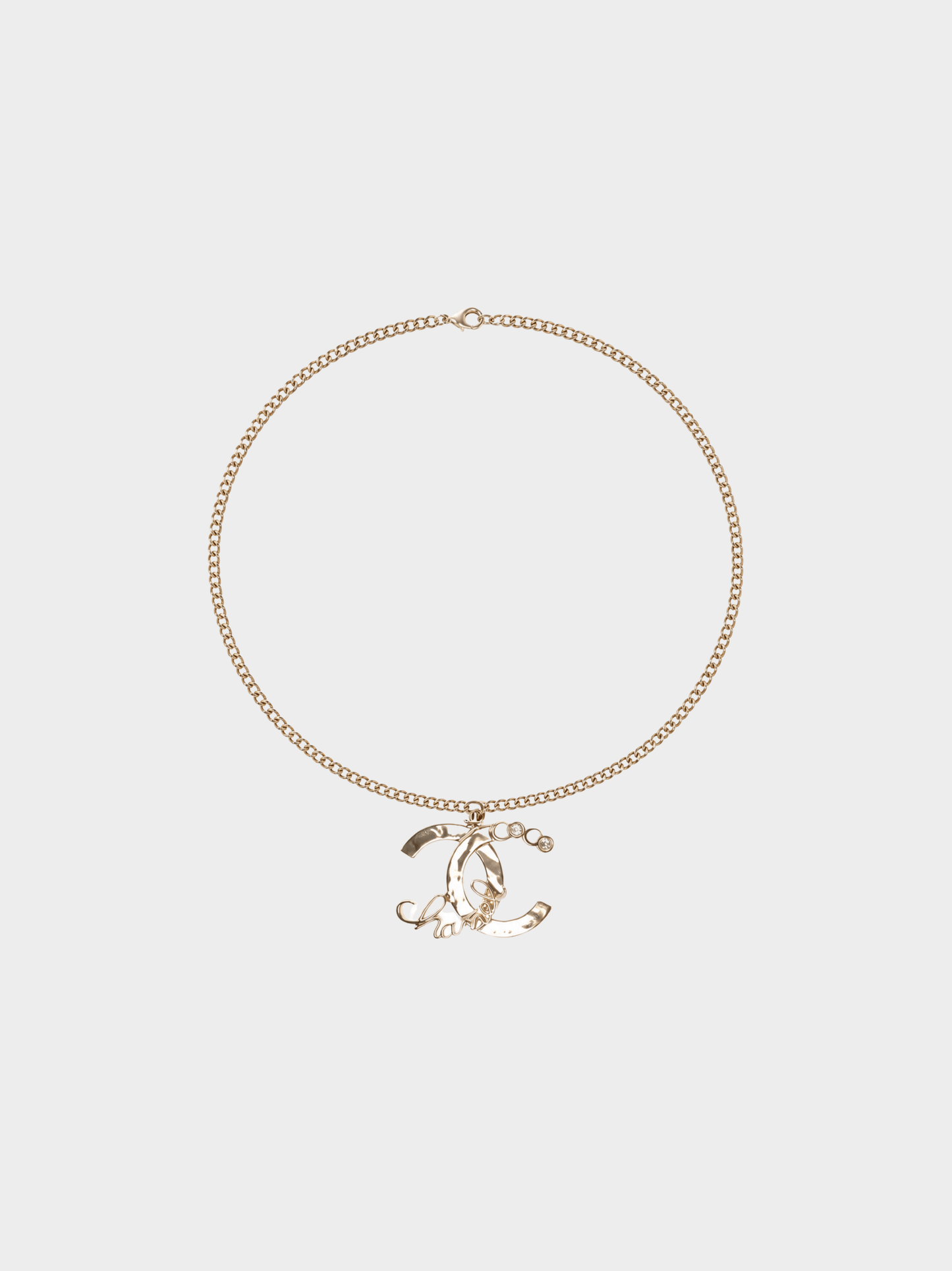 Chanel 2010s Gold Metal CC Logo Necklace