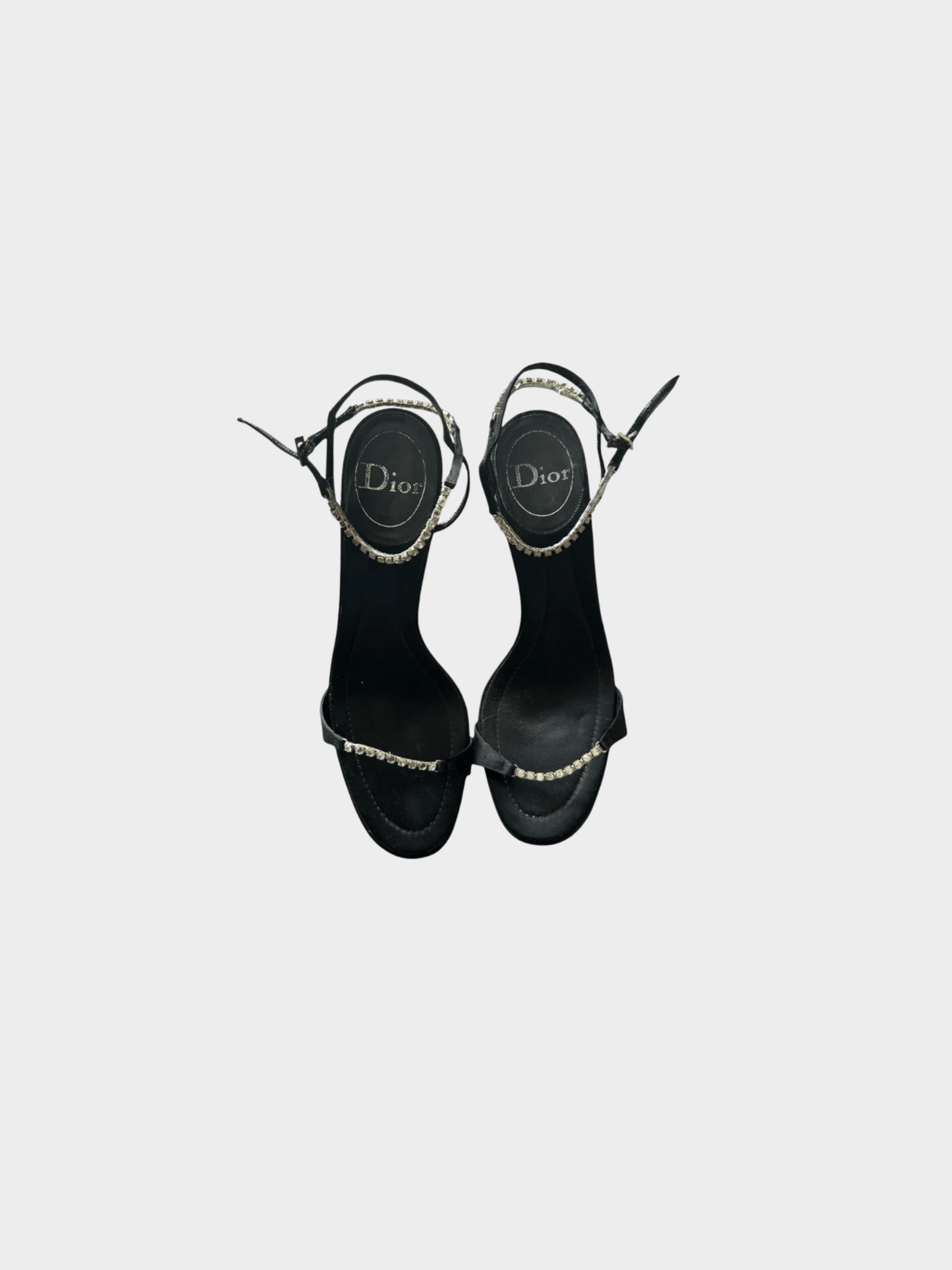 Christian Dior 2000s Black Satin Crystal Heels