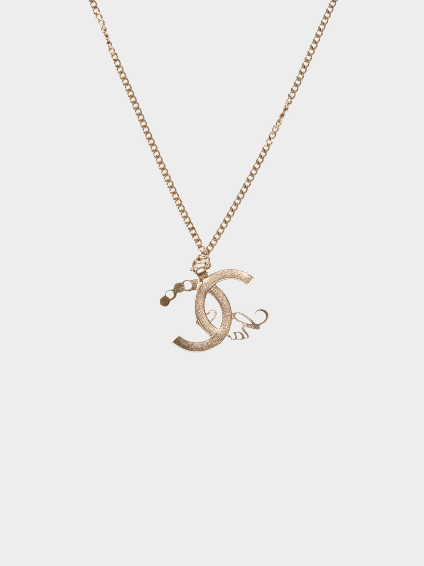Chanel 2010s Gold Metal CC Logo Necklace