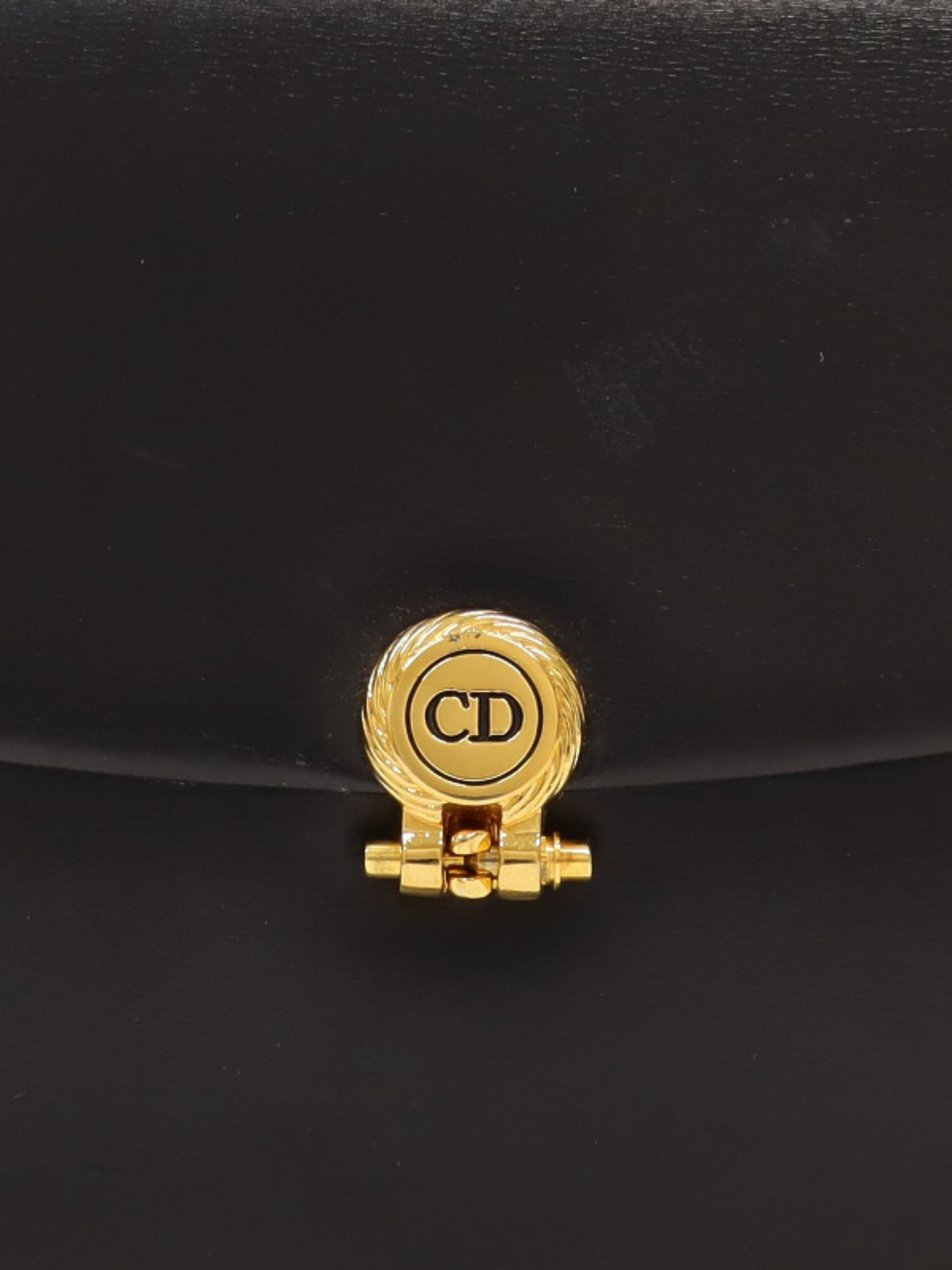 Christian Dior 2000s Black Leather Logo Chain Shoulder Bag