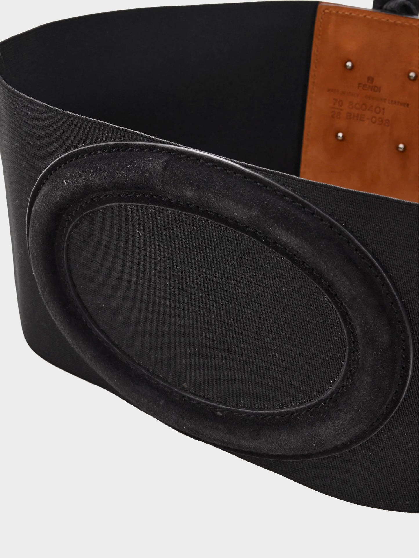 Fendi Early 2000s Black Leather Waistband Corset Belt