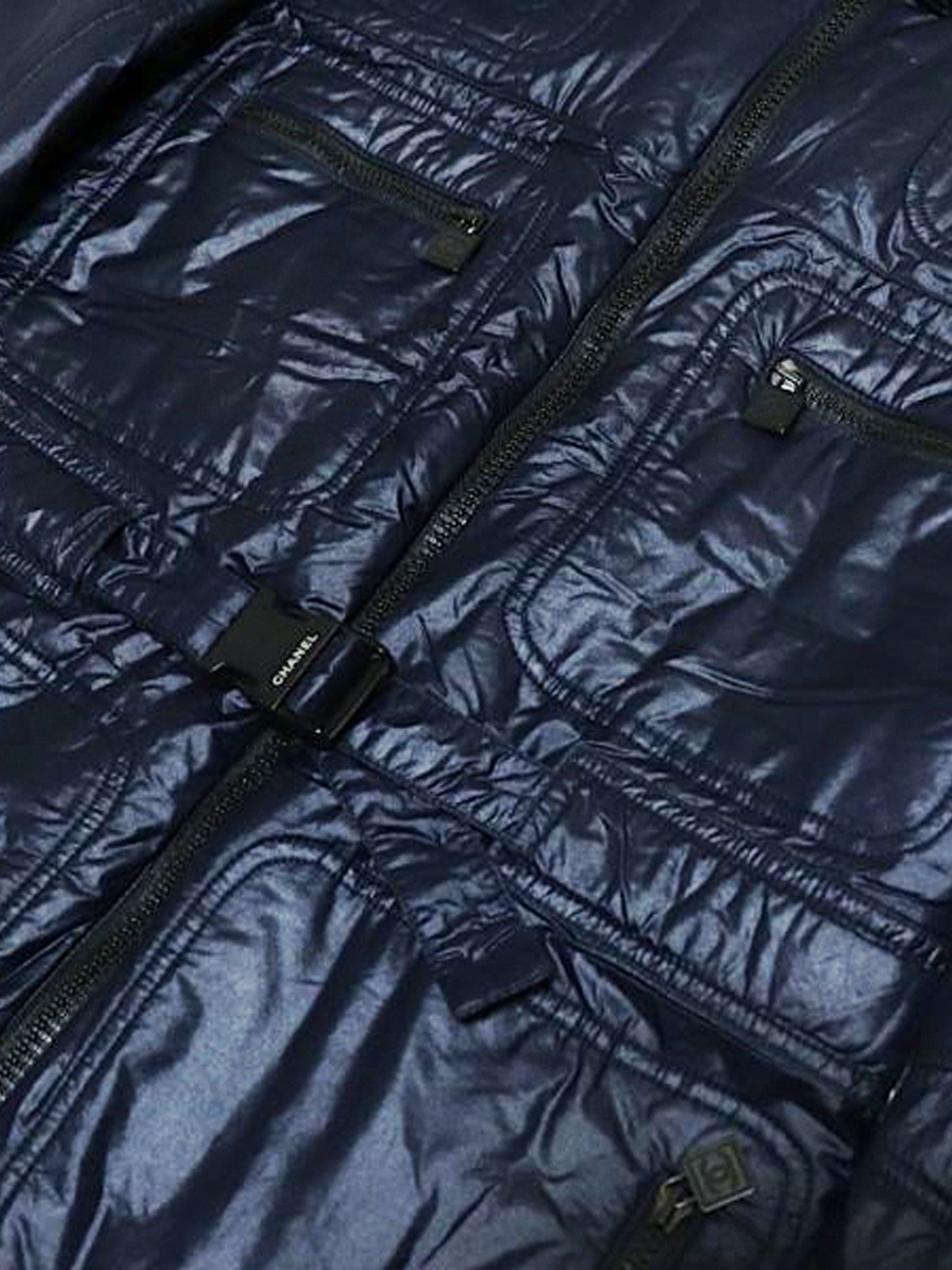 Chanel Sports Line FW 2004 Navy Padded Zip-up Jacket