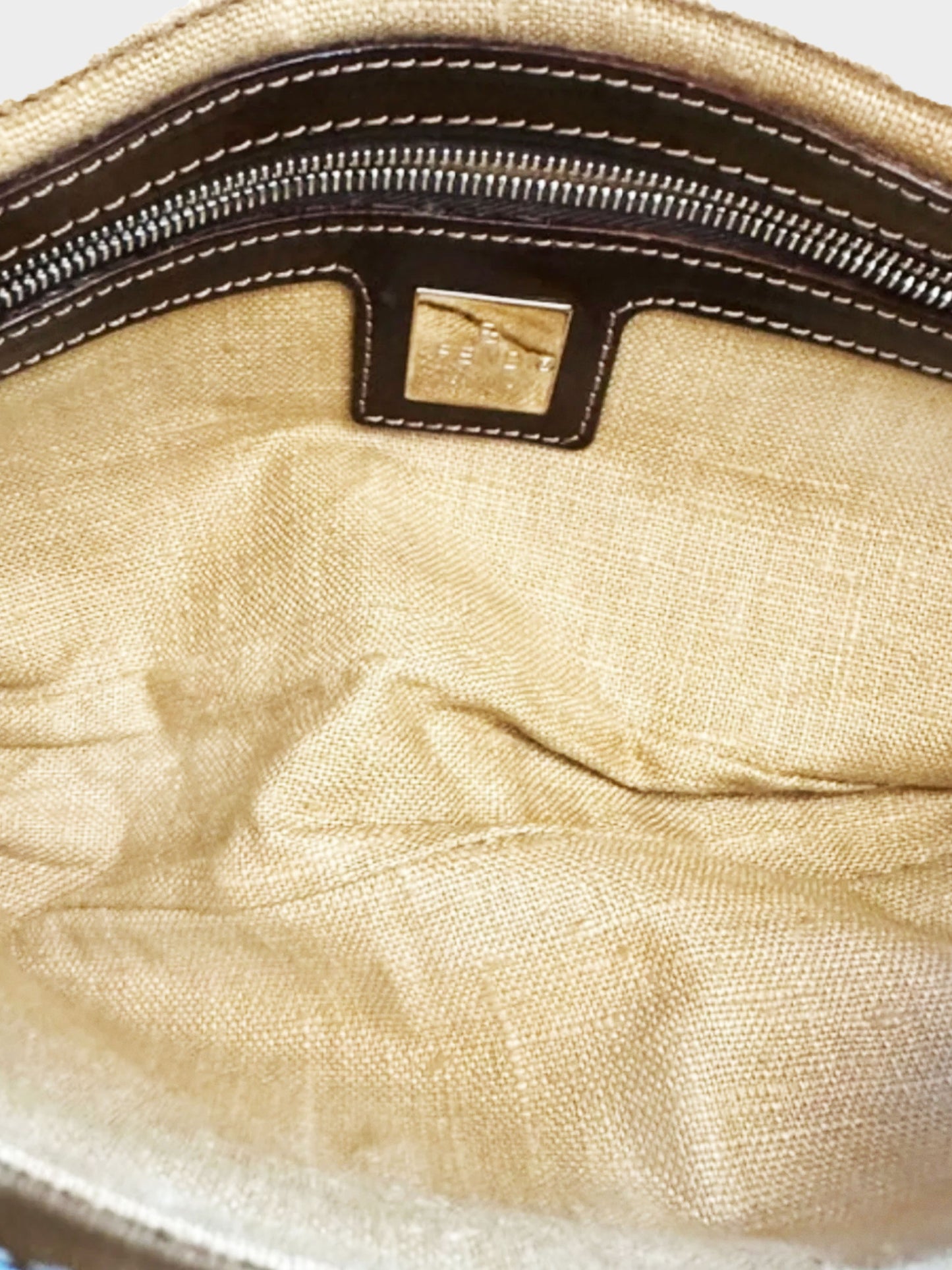 Fendi 1997 Rare Multicolor Specchietti Mirror and Pearl Embroidery Baguette Bag