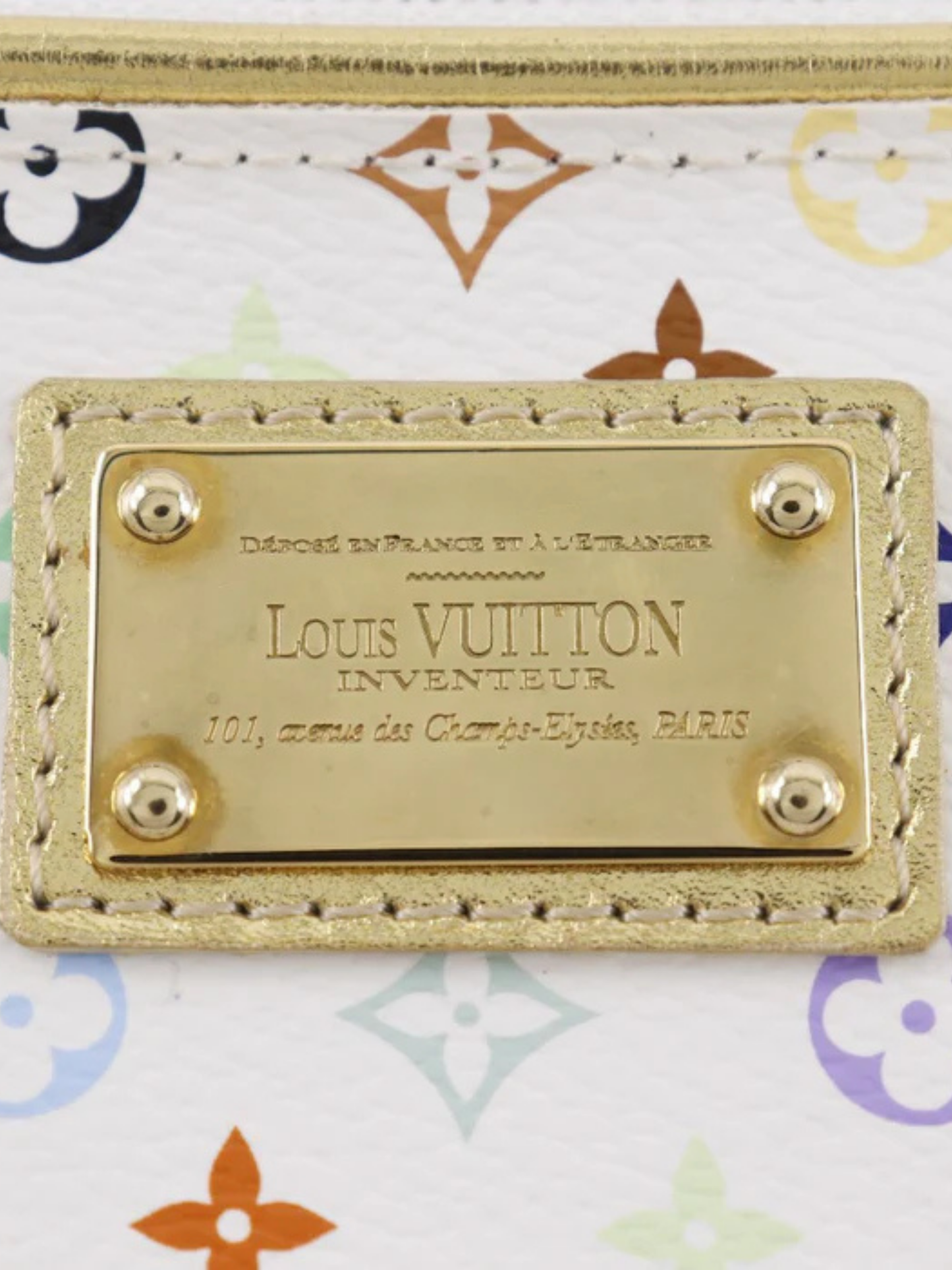 Louis Vuitton 2008 White Monogram Multicolore Kate Clutch Bag
