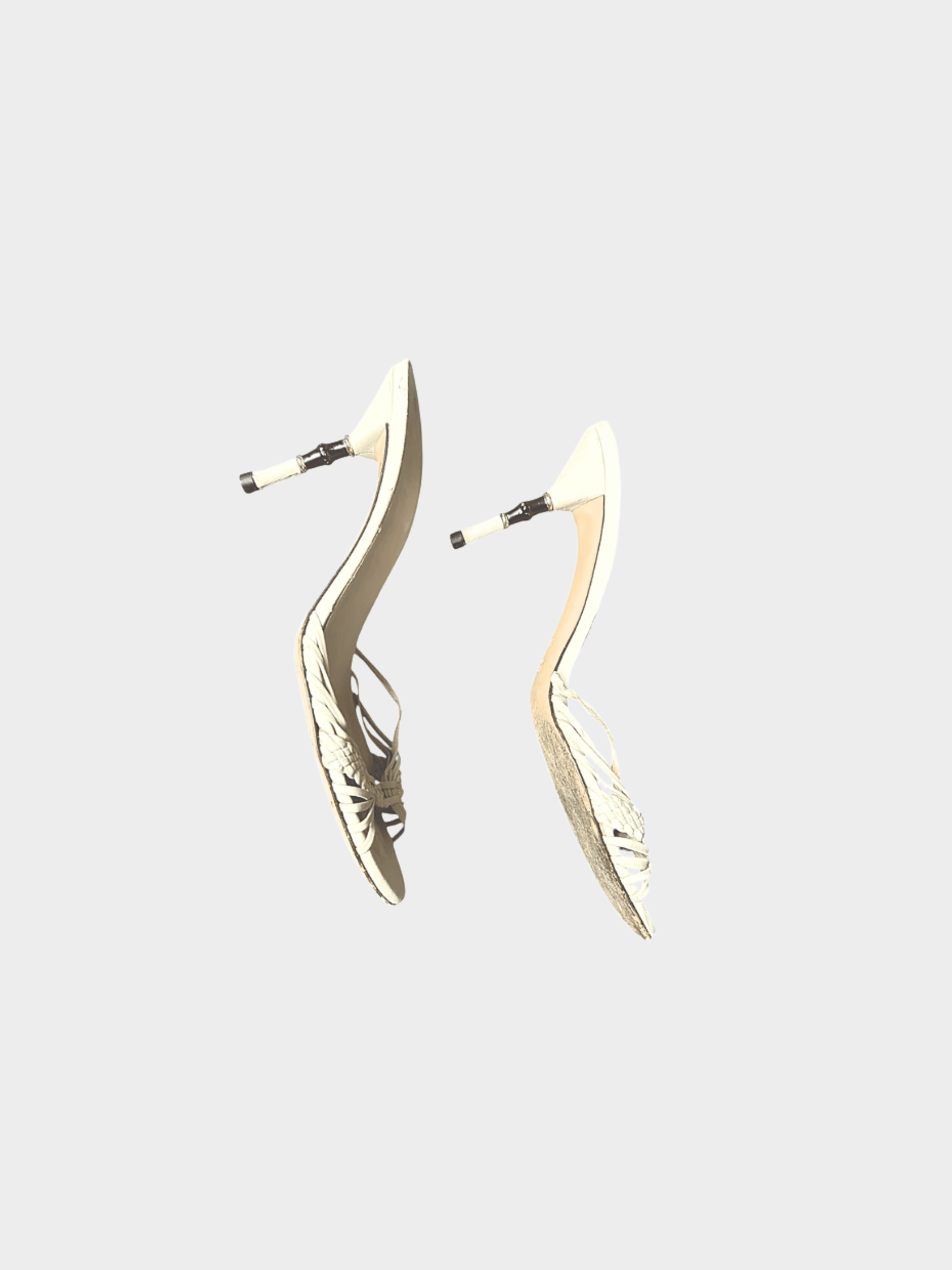 Gucci by Tom Ford 2000s White Bamboo Mules