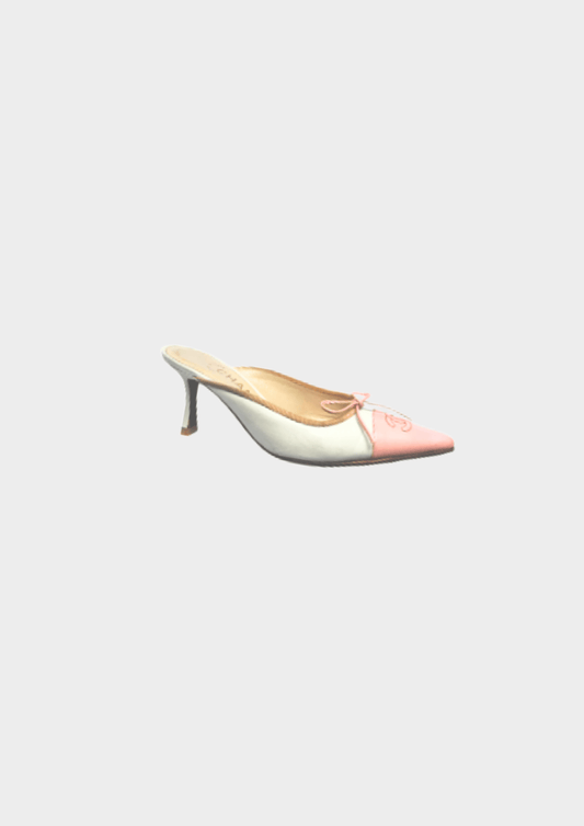 Chanel 2000s CC Interlocking Pink Toe Mules