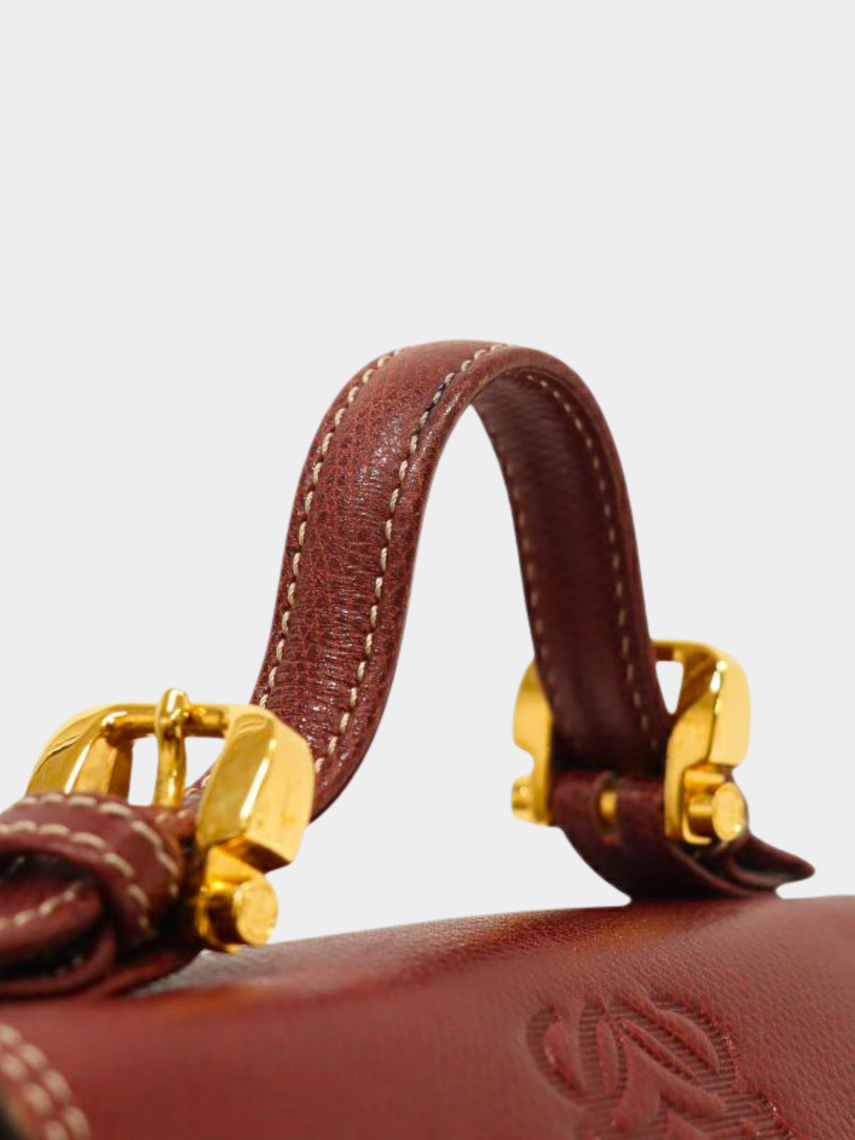 Loewe 2000s Bordeaux Anagram Leather 2-Way Bag