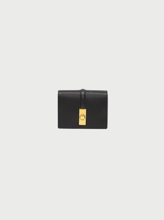 Celine 2020s Black Leather Seize Card Case