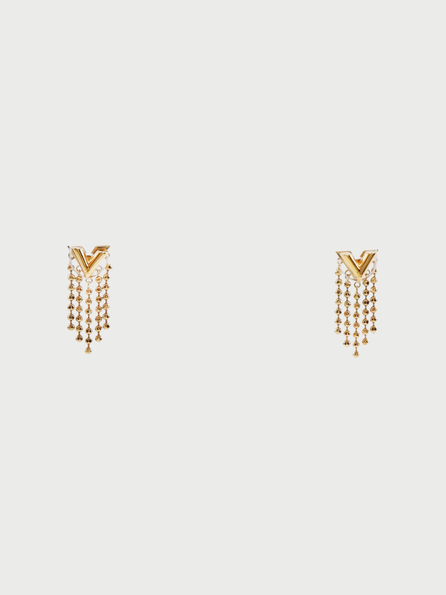Louis Vuitton 2022 Gold Tone Plated Metal Essential V Skin Earrings