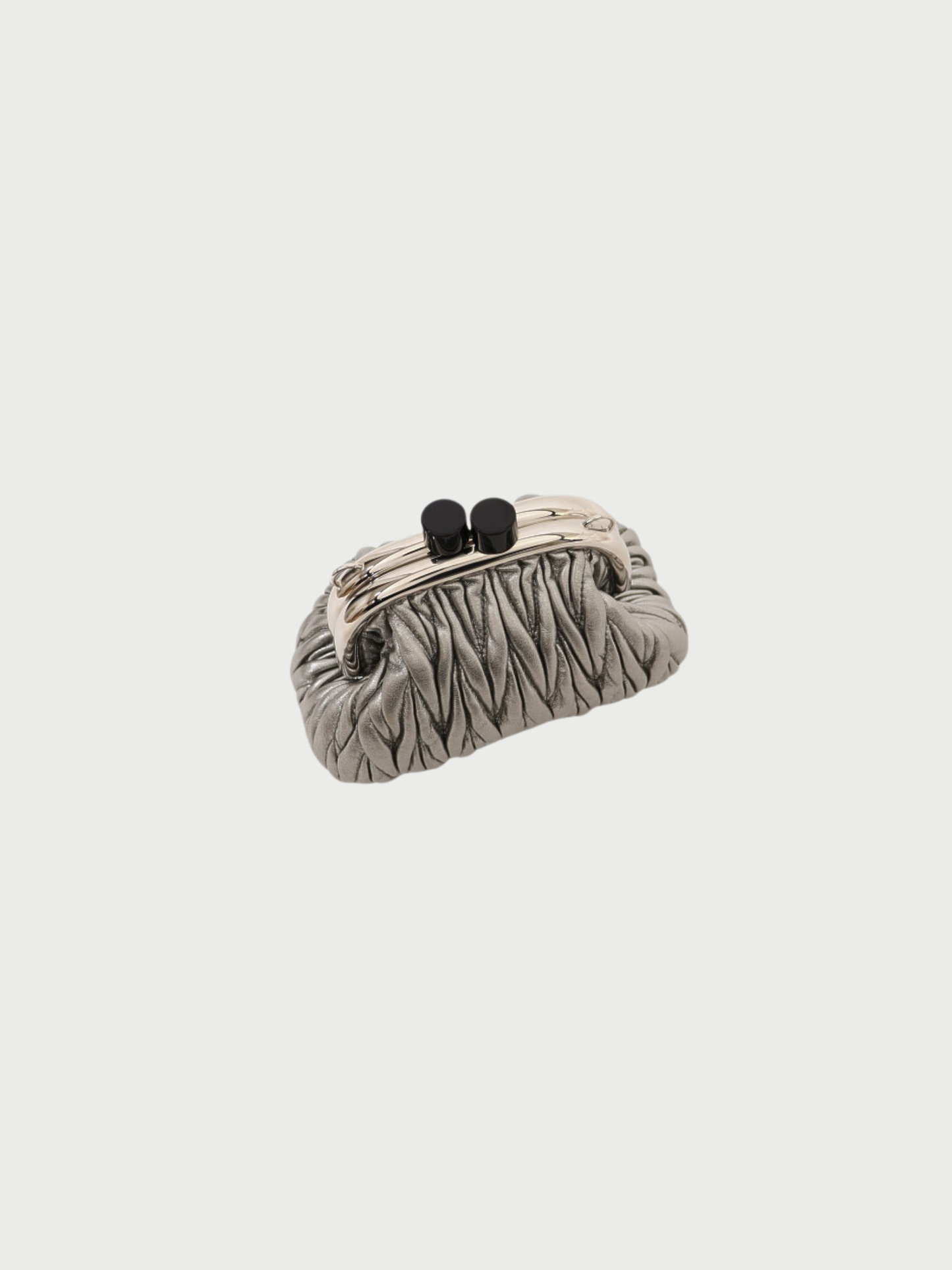 Miu Miu 2000s Silver Matelassé Leather Clasp Chain Shoulder Bag
