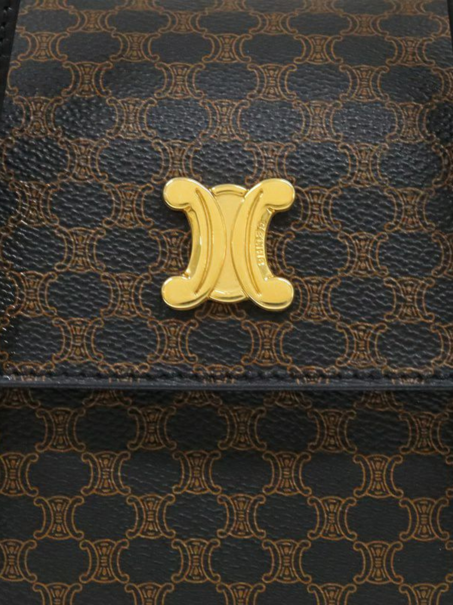 Celine 1990s Black PVC Macadam Triomphe Handbag