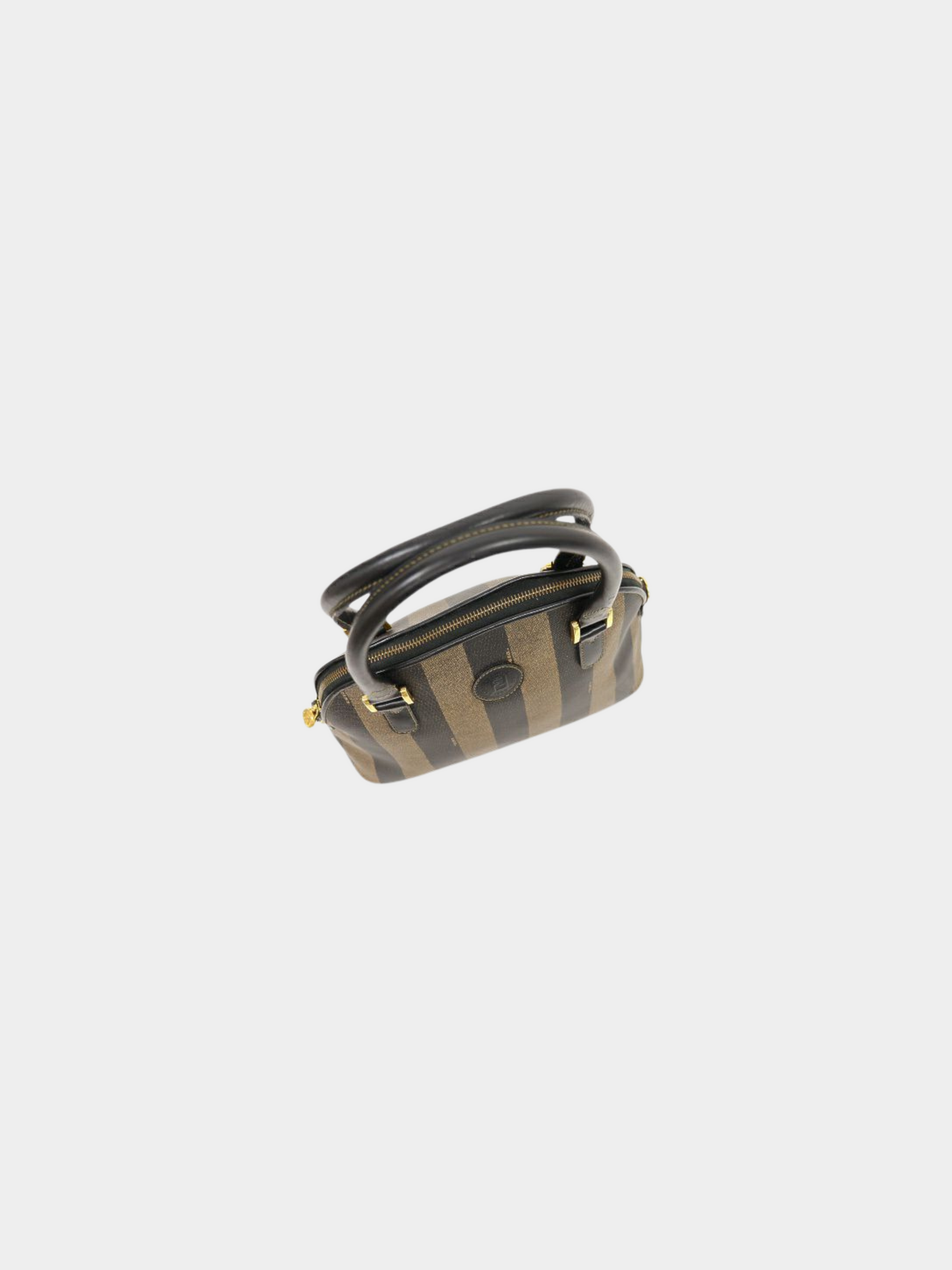 Fendi 2000s Black Khaki Pecan PVC Leather 2-Way Bag
